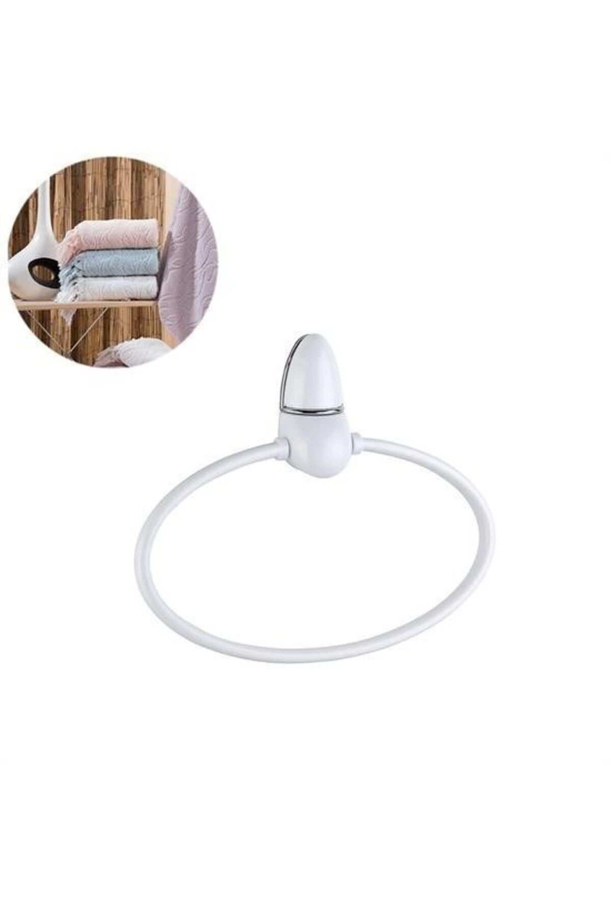 KfksStore Oval Yuvarlak Halka Havluluk Dekoratif El Havlusu Tutacağı Askısı