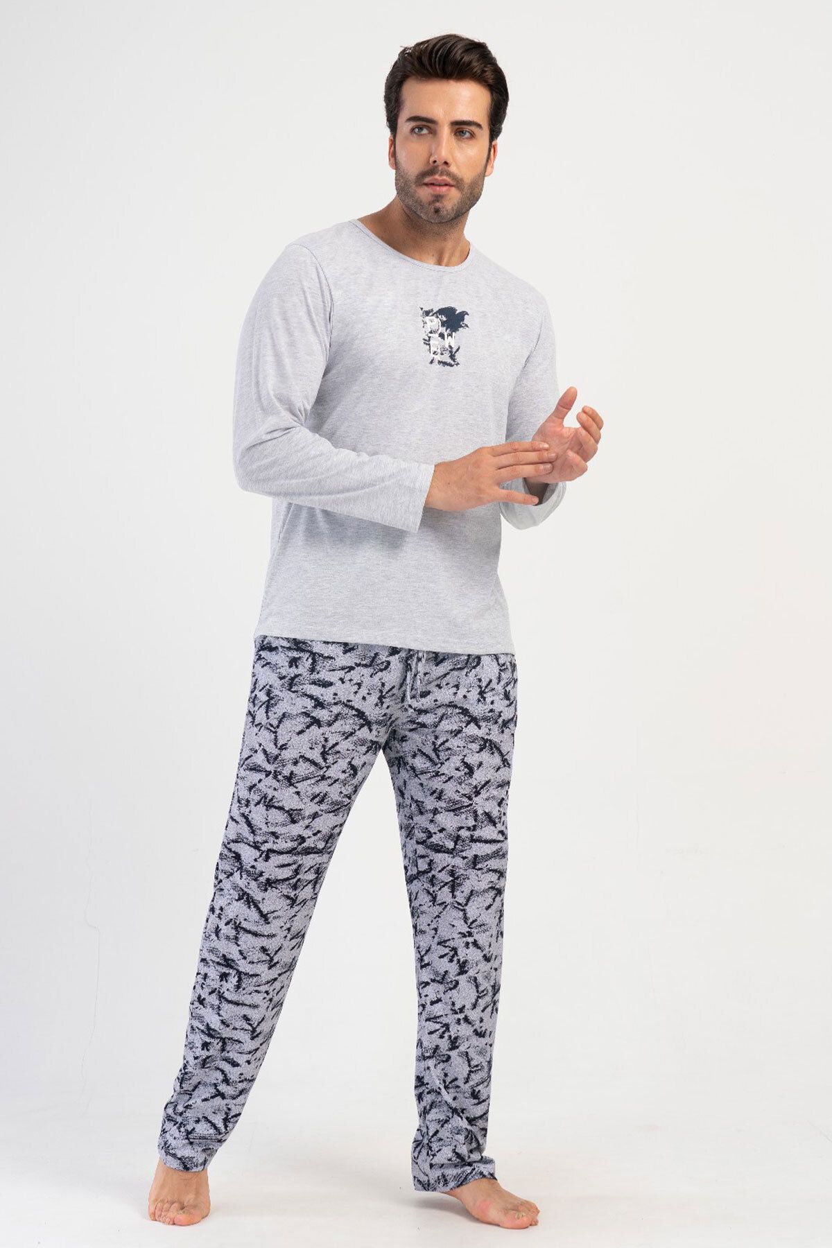 VİENETTA Erkek Uzun Kol Pijama Takım , 403245