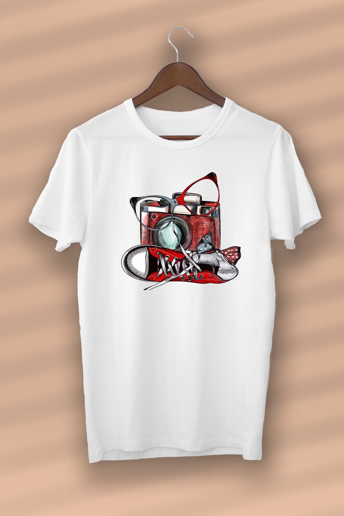 Pisa Art Hipster Baskılı Organik Pamuk Beyaz -unisex- Kadın-erkek - T-shirt Nux Boutique