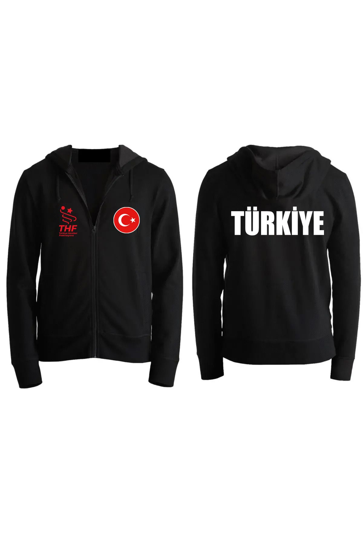 Pisa Art Hentbol Milli Takım Tasarımlı Fermuarlı Kapşonlu Oversize Unisex Yetişkin ve Çocuk Sweatshirt Ceket