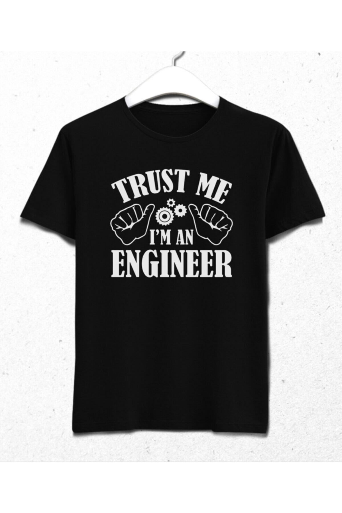 Pisa Art Trust Me Engineer Siyah Tişört