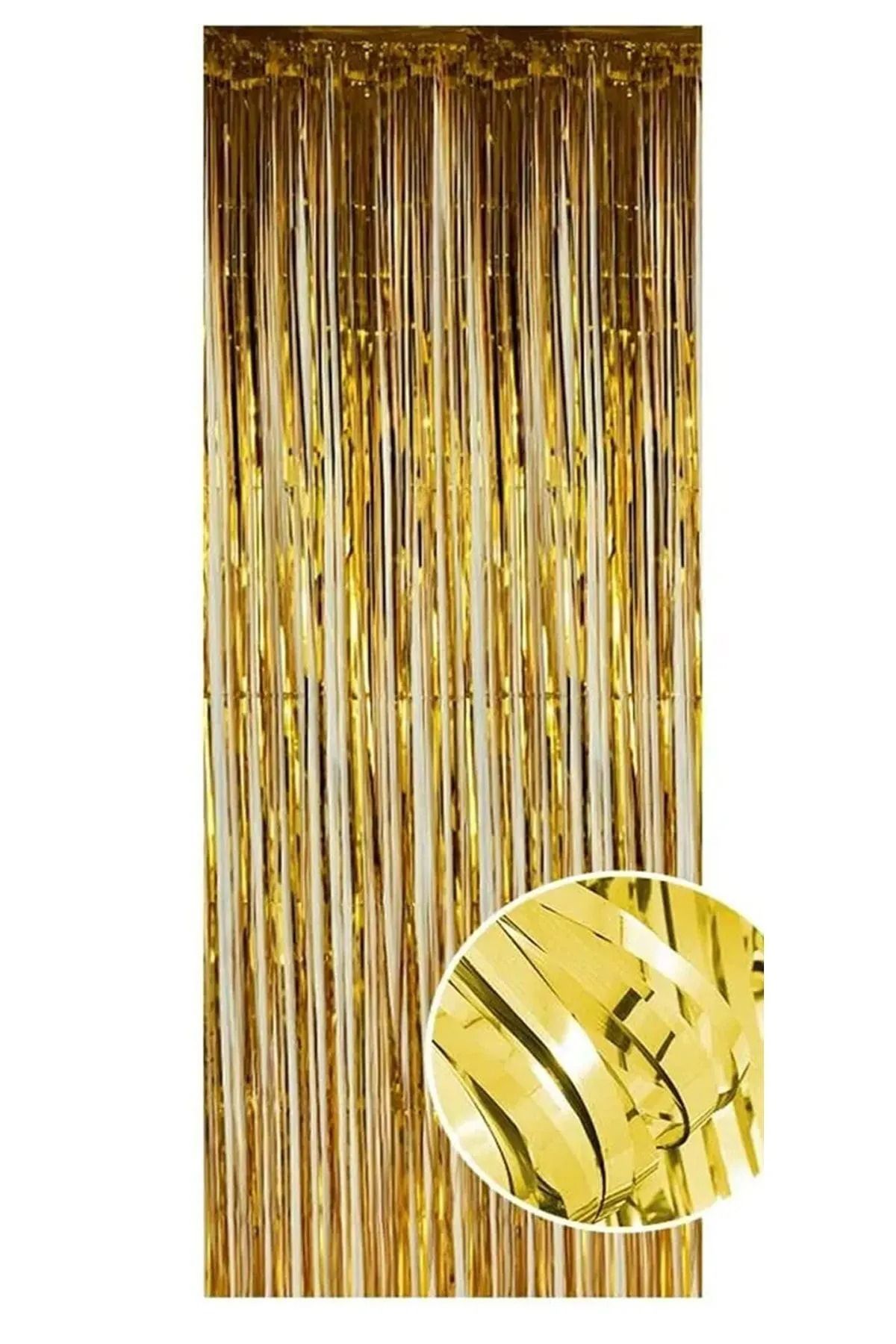partyrüyası Metalize Arka Fon Gümüş Duvar Püskülü Doğum Günü Süslemesi Silver 90x200cm