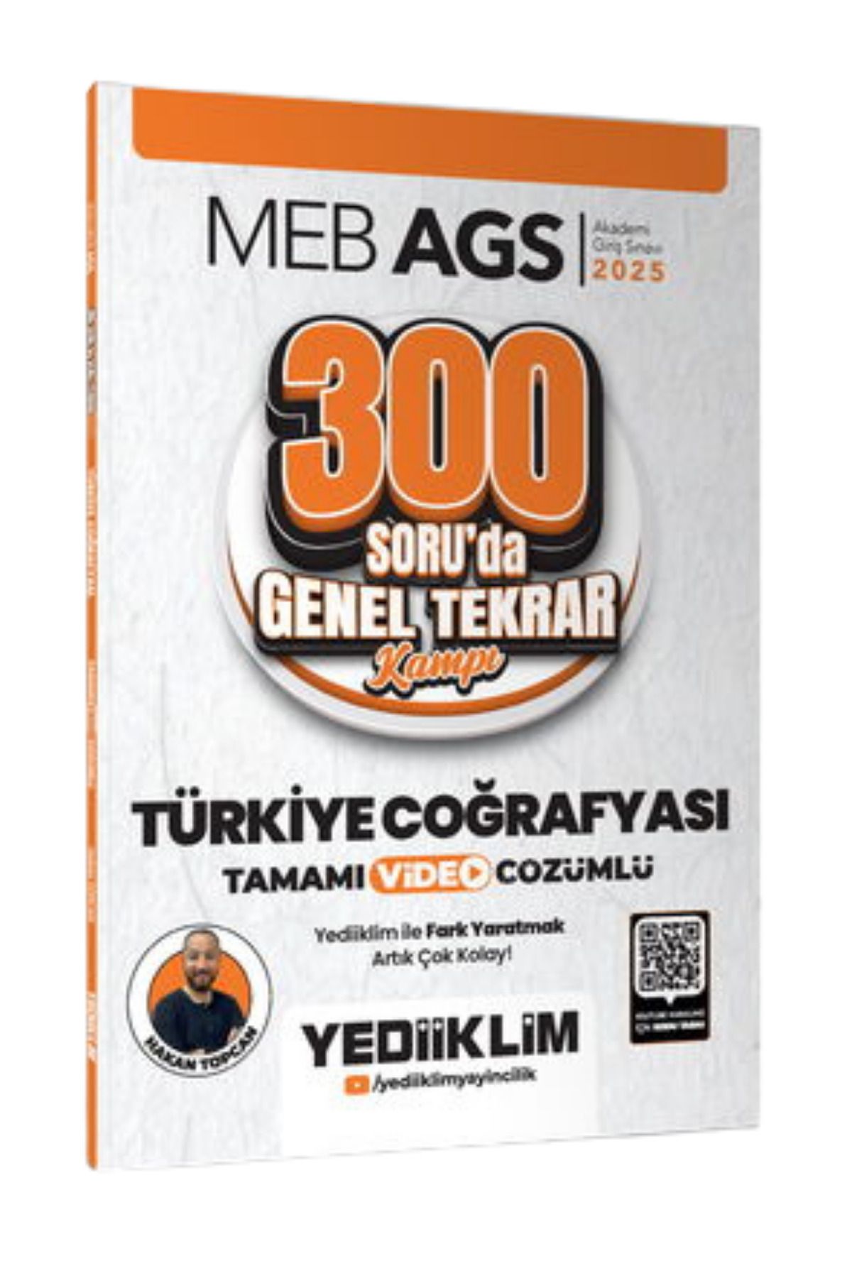 Yediiklim Yayınları 2025 MEB-AGS Türkiye Coğrafyası 300 Soruda Video Çözümlü Genel Tekrar Kampı