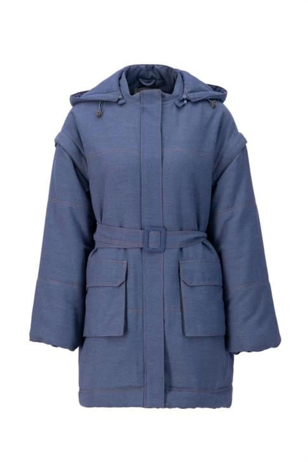 aradimtaradim Armine Yelek Olarak Kullanılabilen Denim Mont 24K7607 Lacivert