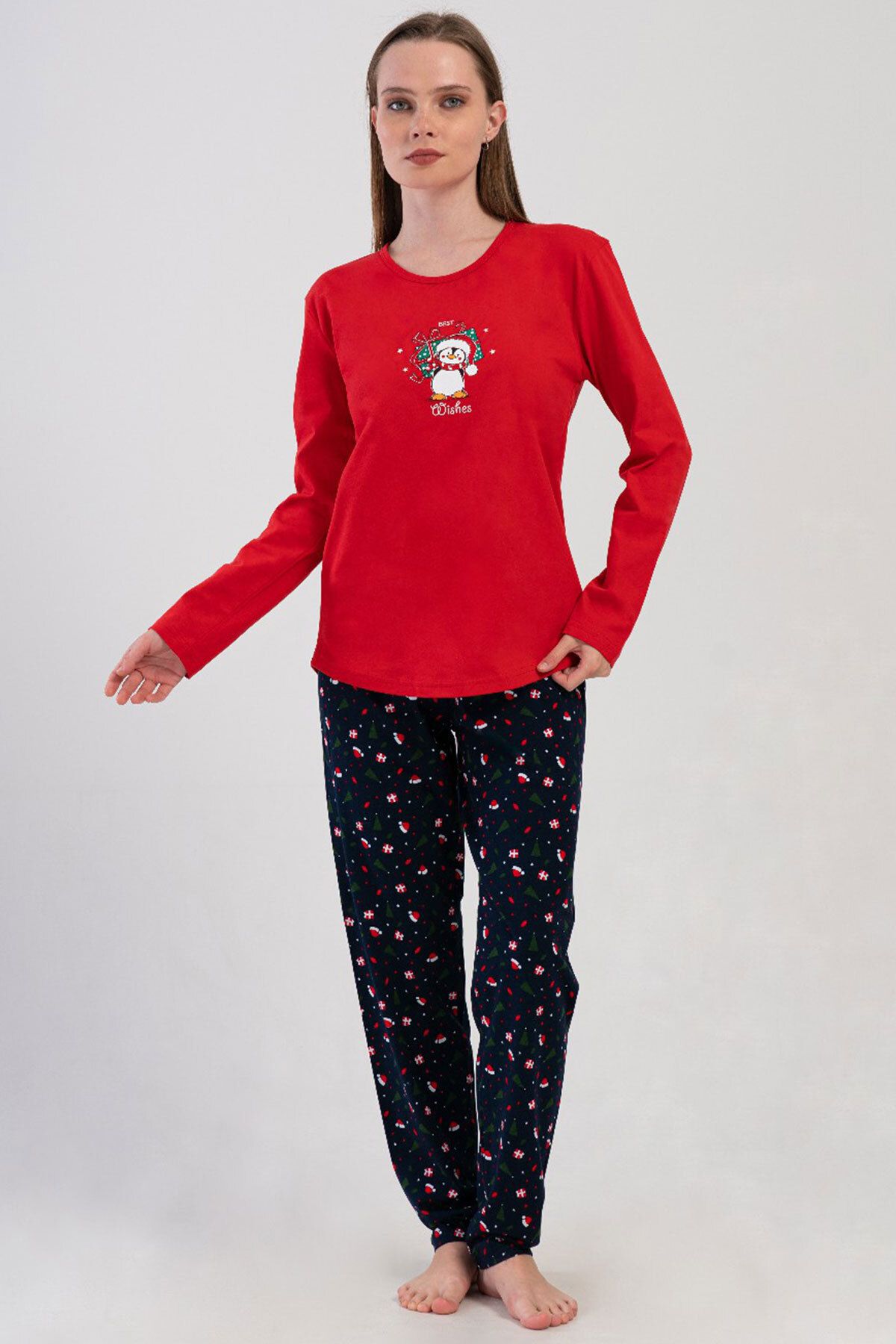 VİENETTA Pamuklu Kadın Uzun Kol Pijama Takım , 409261