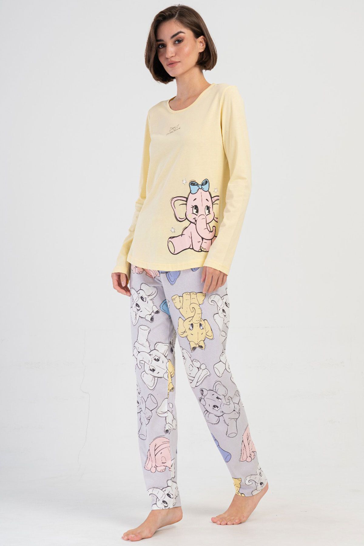 VİENETTA Pamuklu Kadın Uzun Kol Pijama Takım , 405229