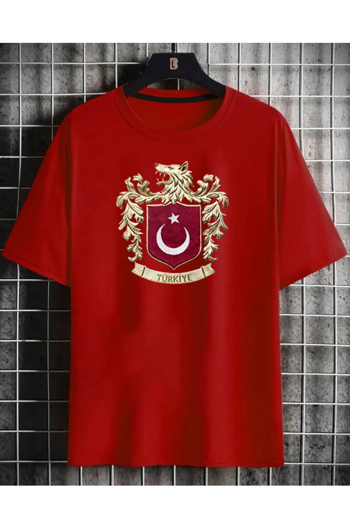 Pisa Art Türkiye Milli Takıma Özel Bozkurt Tasaramlı Büyük Logo Unisex Oversize Tshirt