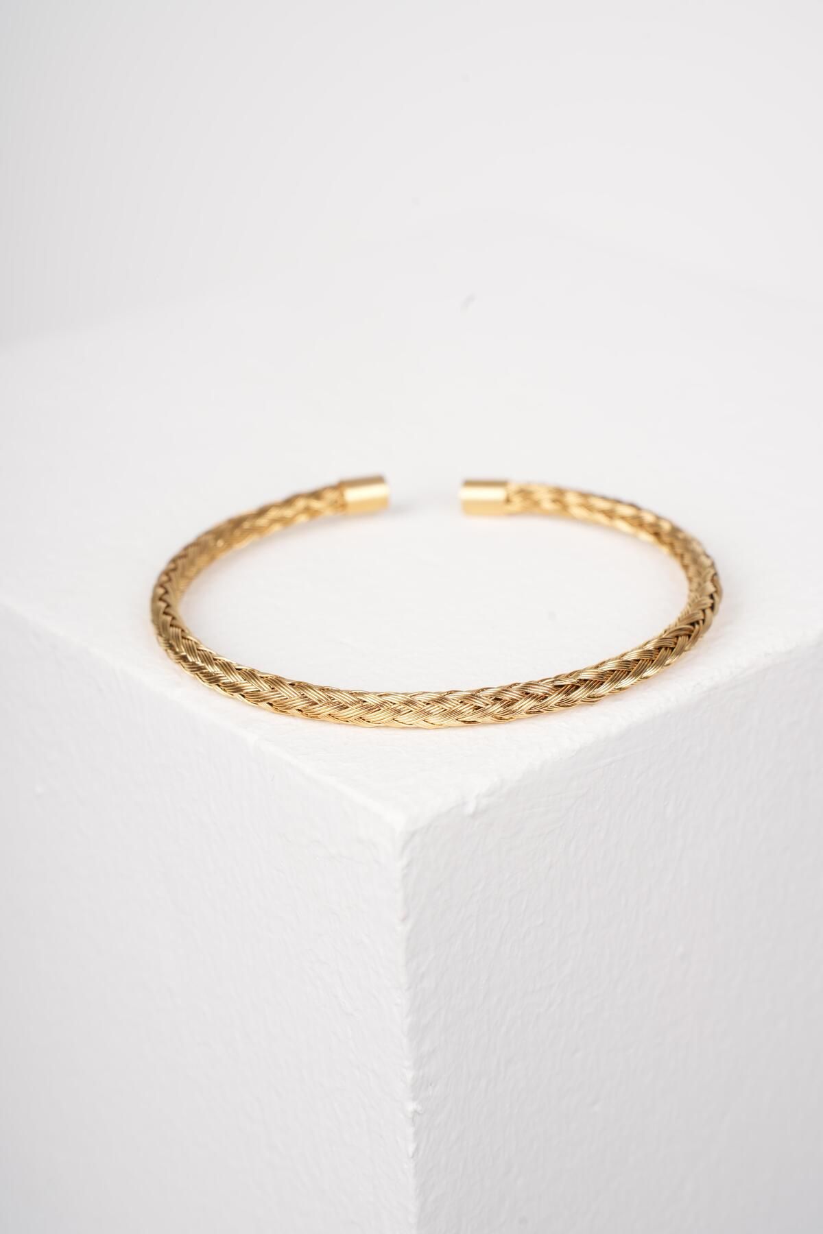 WATCHOFROYAL THIN KNITTING GOLD TITANIUM ÇELİK BİLEZİK