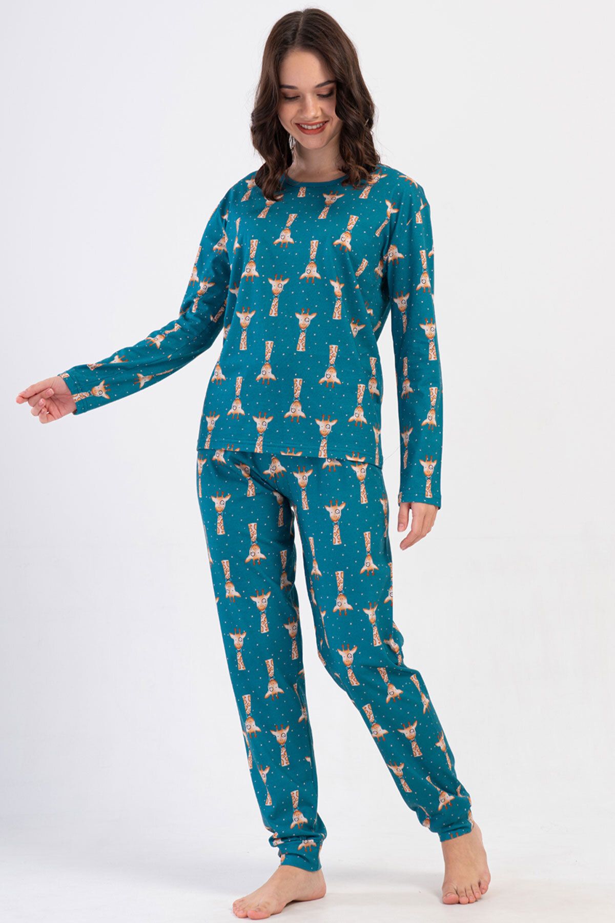 VİENETTA Pamuklu Kadın Uzun Kol Pijama Takım , 404055