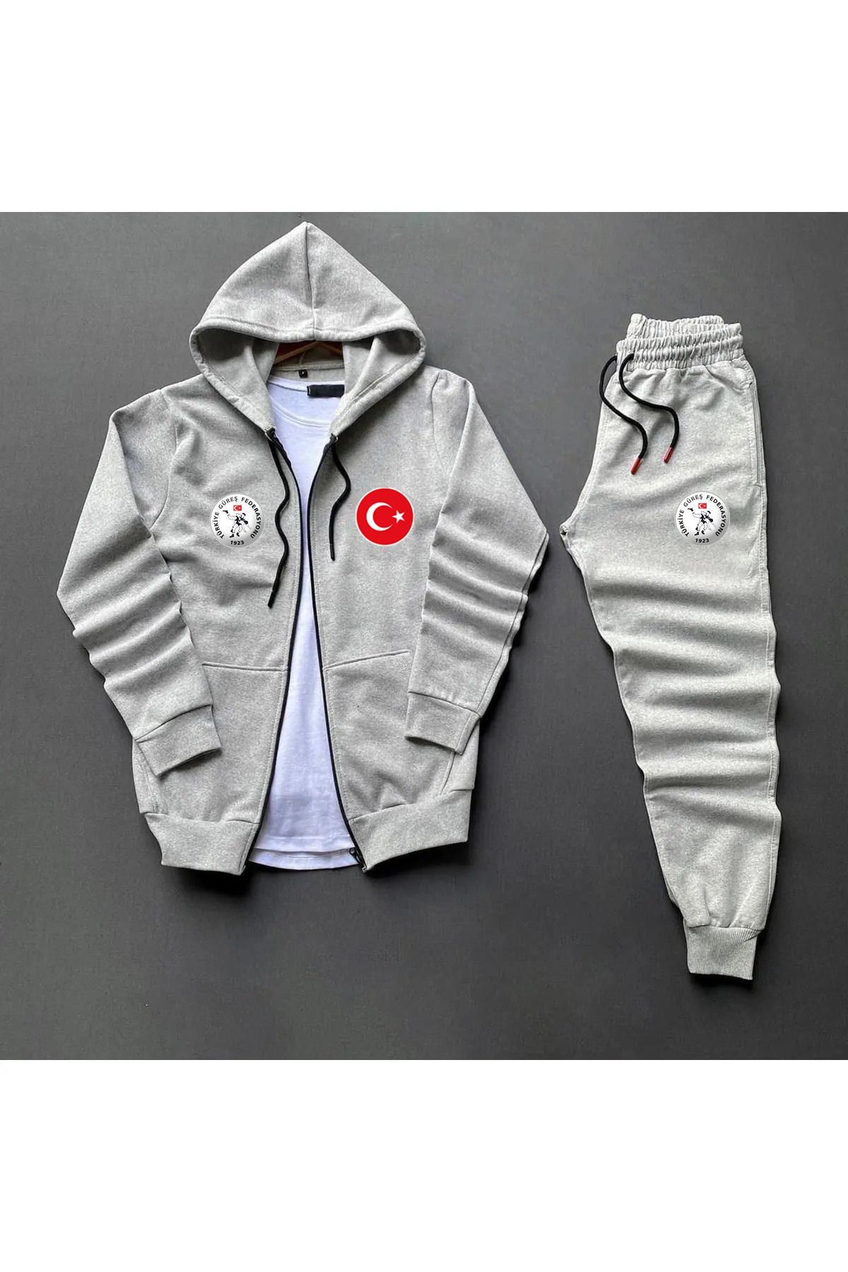 Pisa Art Güreş Milli Takım Eşefmon alt+ Fermuarlı Swaetshirt 2li Kombin Unisex Yüksel Kalite