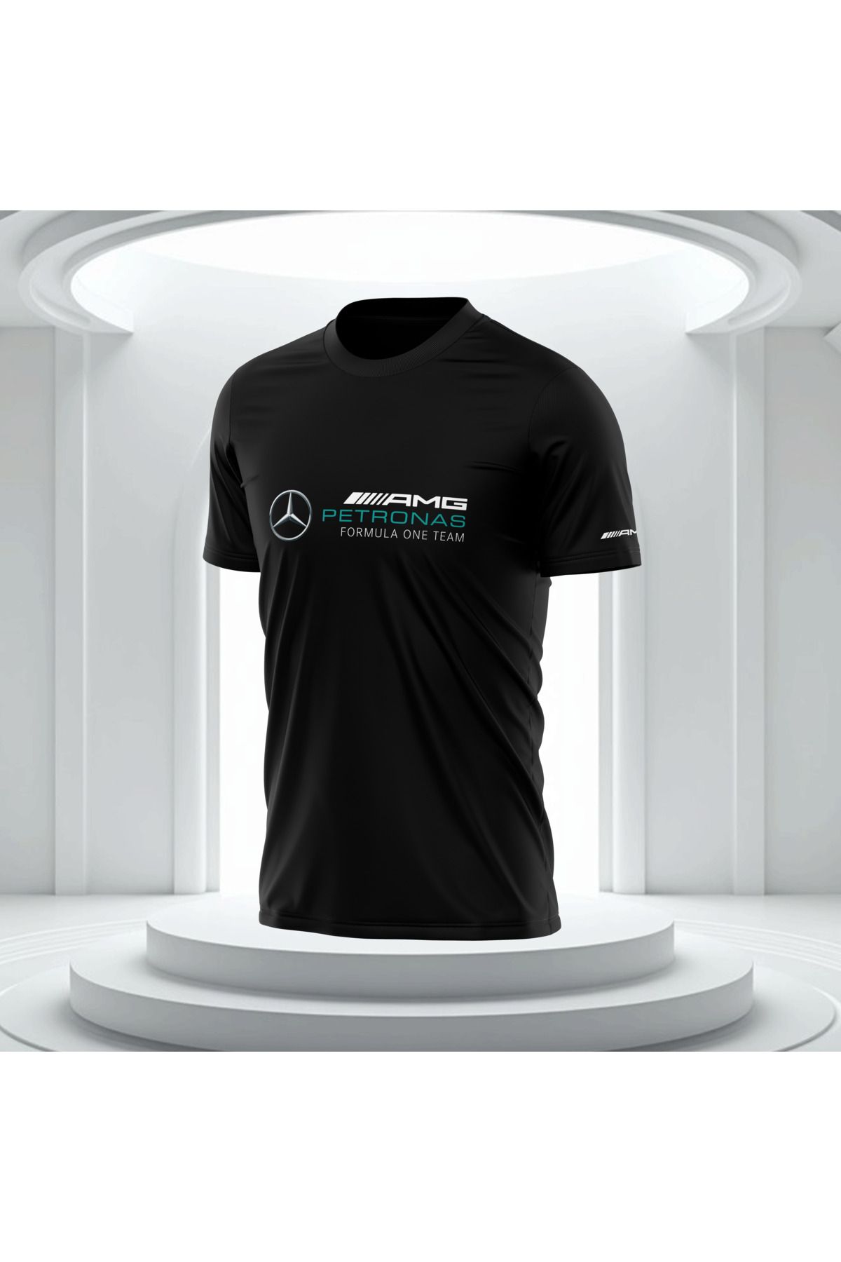 Bulvar Lee Erkek Sıfır Yaka Mercedes Benz Baskılı Yazlık T-Shirt