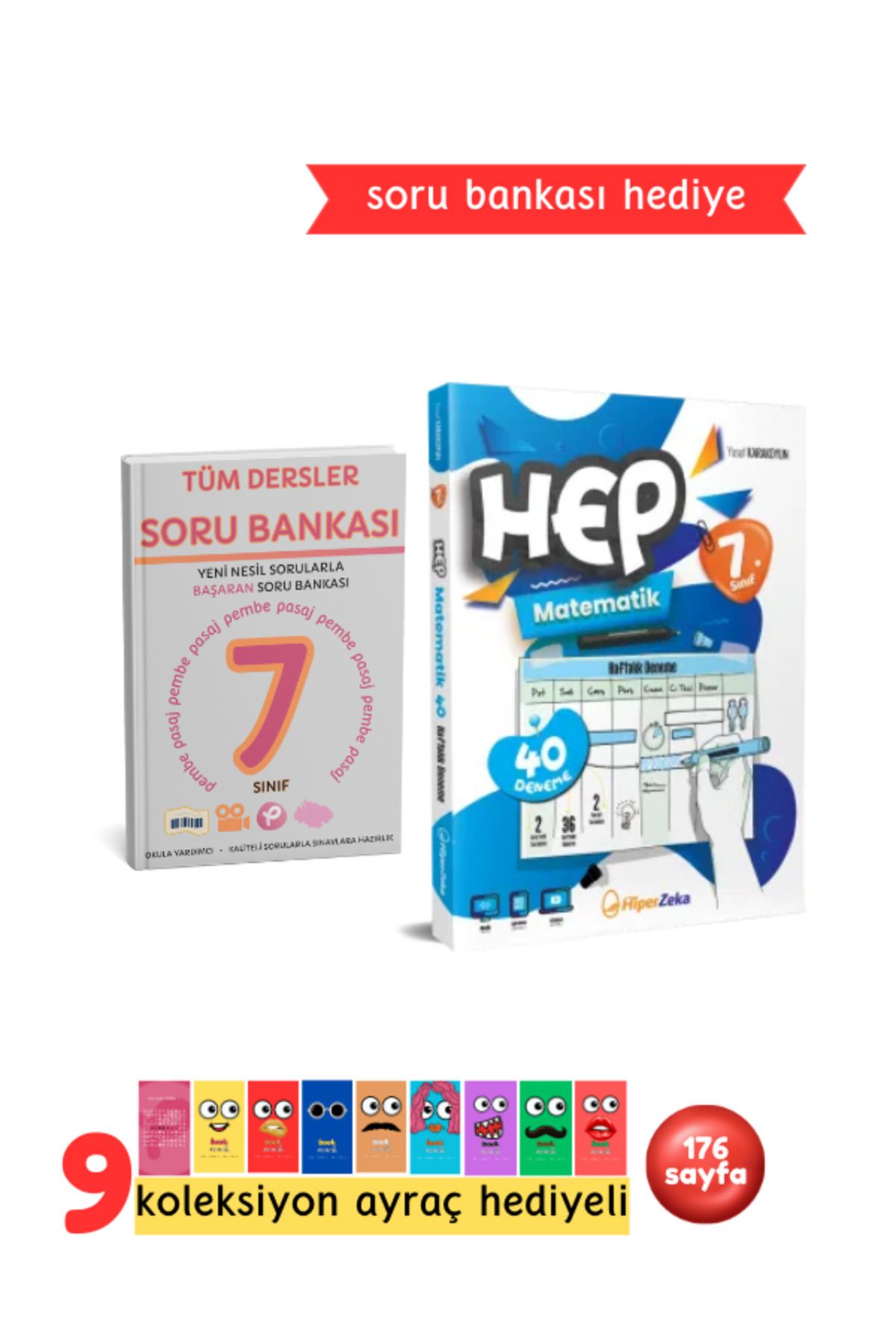 Pembe Yayınevi Hiper Zeka Yayınları 7. Sınıf Haftalık HEP Matematik 40 Deneme