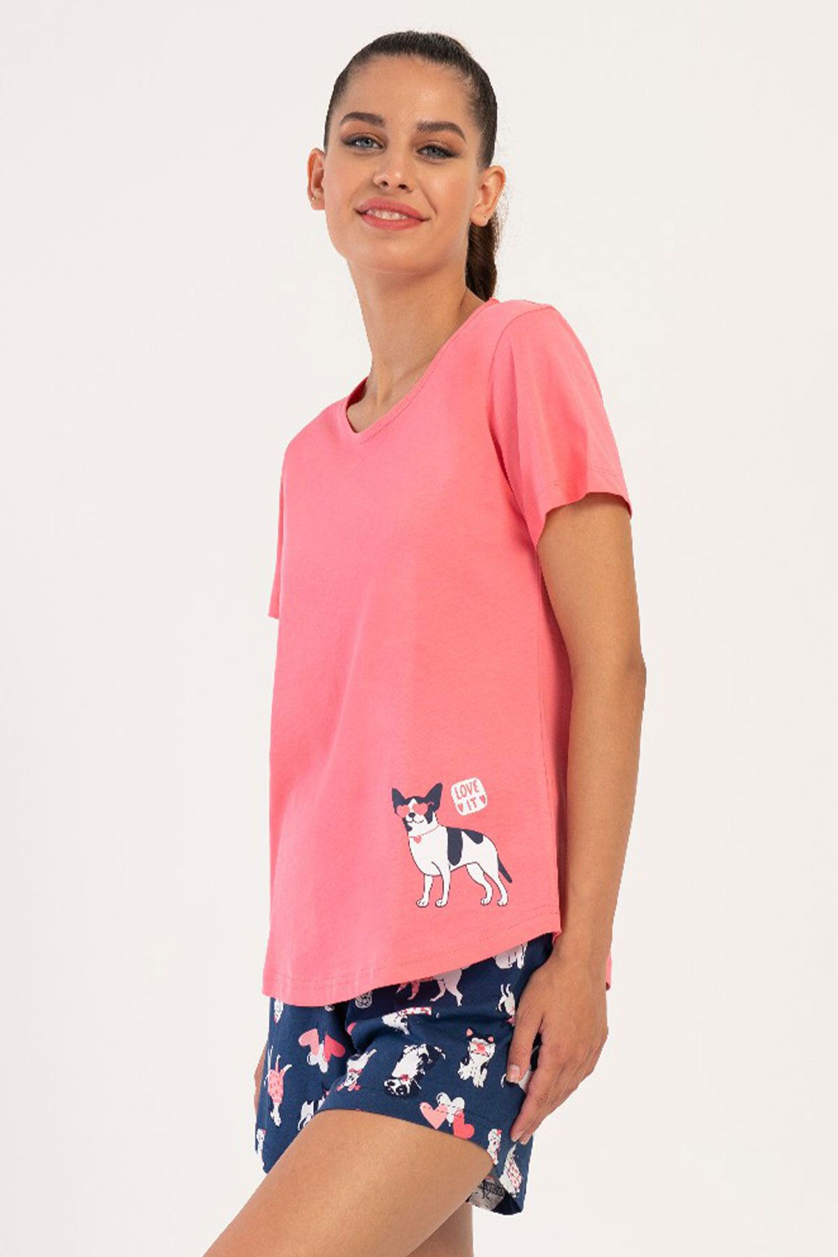 VİENETTA Pamuklu Kadın Kısa Kol Şortlu Pijama Takım , 405282