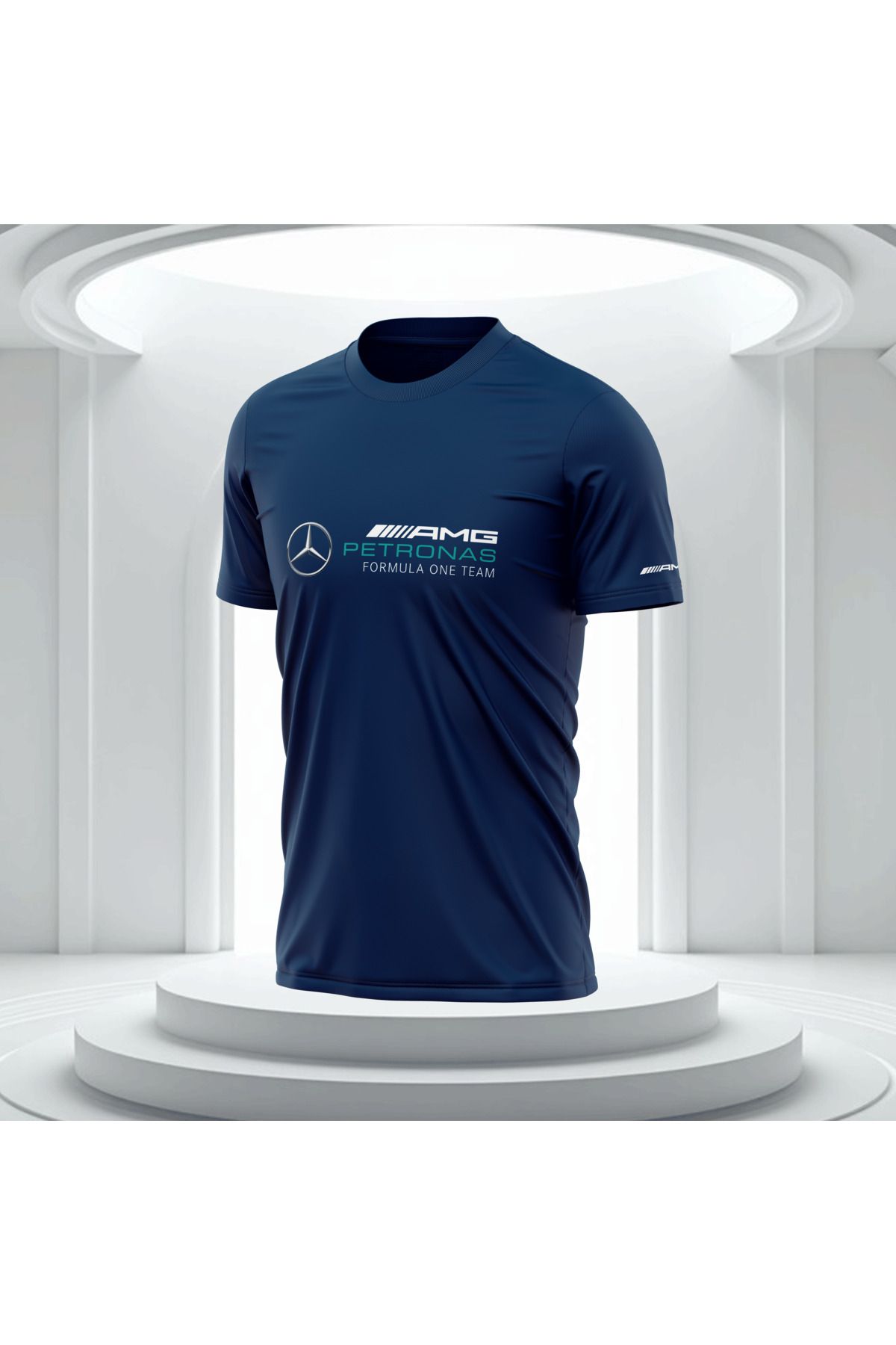 Bulvar Lee Erkek Sıfır Yaka Mercedes Benz Baskılı Yazlık T-Shirt