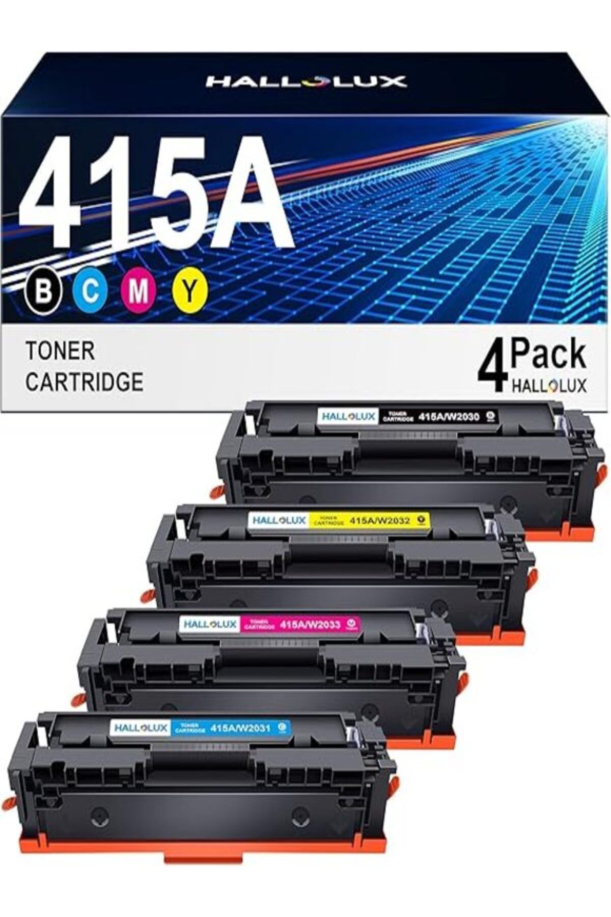 HP 415A M479fdw M479fnw M479fdn M479dw M454dn M454dw M479 4 RENK ÇİPLİ AURA TONER