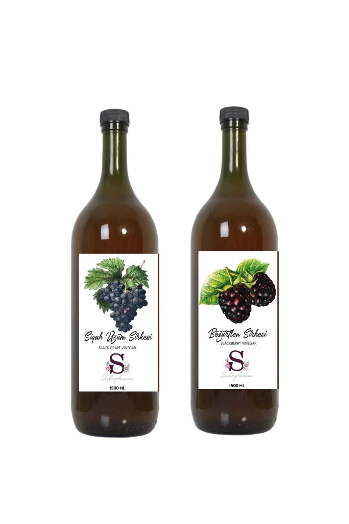 Süheylaana Doğal Siyah Üzüm Sirkesi 1500 Ml - Doğal Böğürtlen Sirkesi 1500 Ml