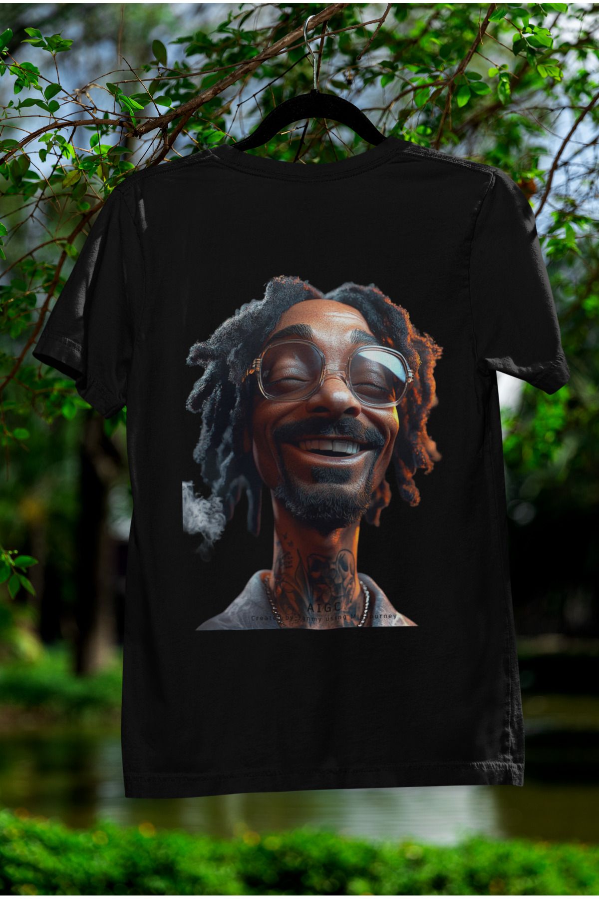 MAGORS SNOP SIRT BASKILI BİSİKLET YAKA PAMUKLU OVERSIZE KALIP KISA KOLLU TSHIRT