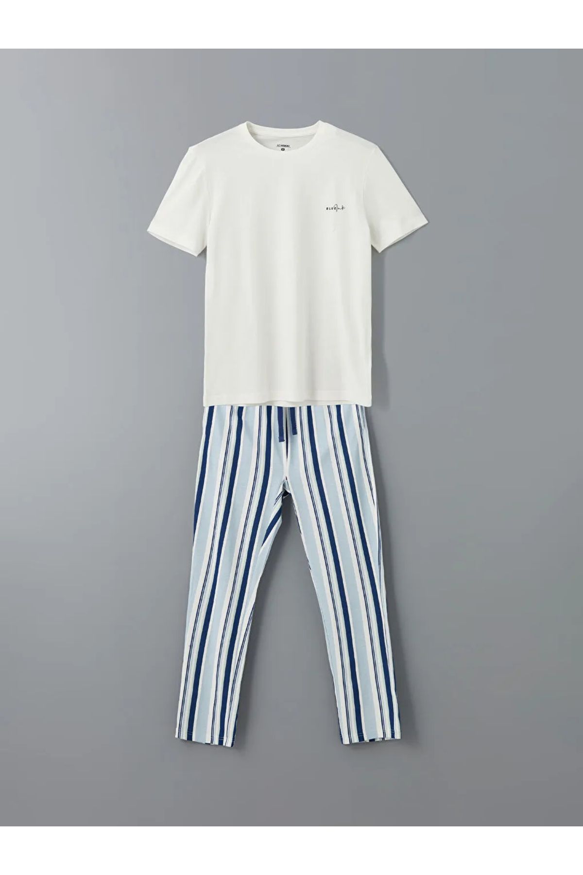 LC Waikiki-Ανδρικές πιτζάμες Ecru Standard Fit T T 3