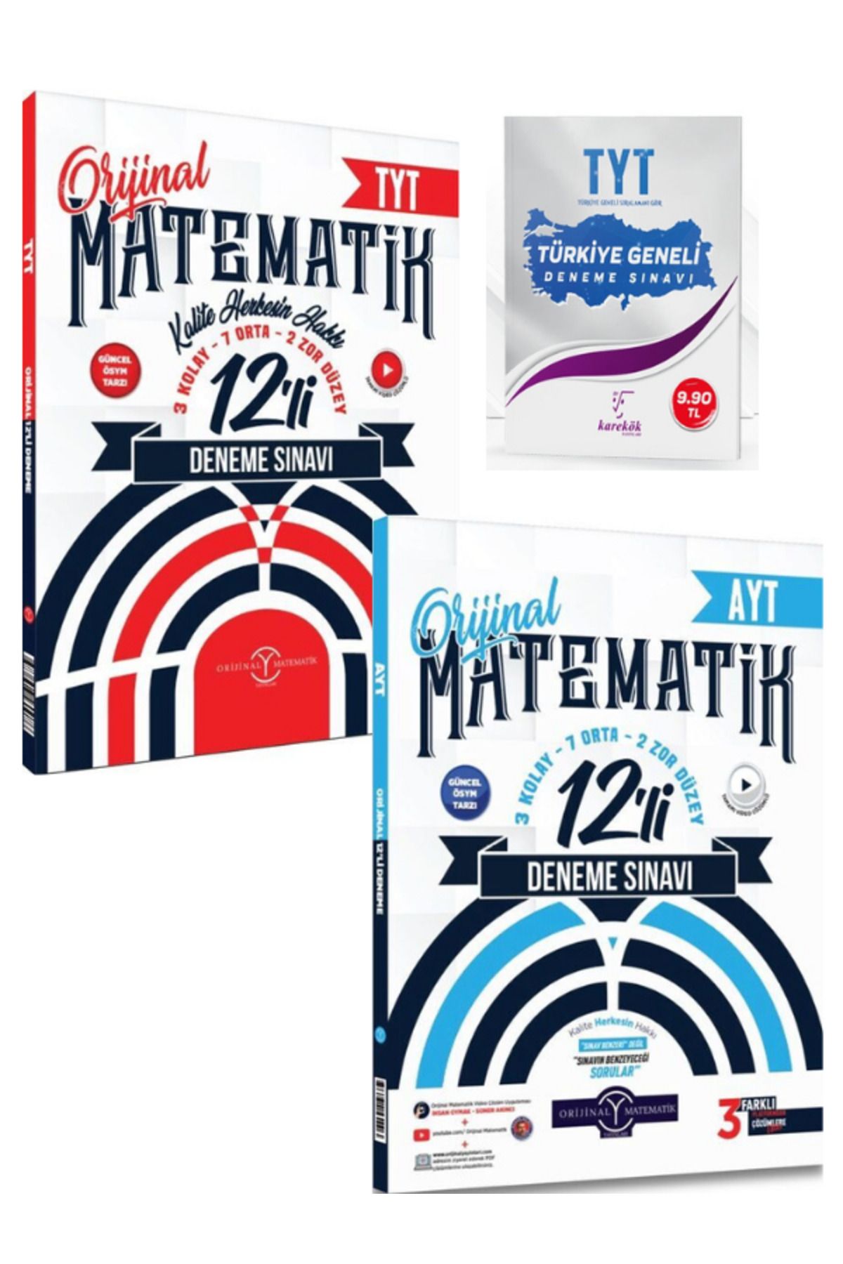 Orijinal Yayınları TYT - AYT Matematik 12 li Deneme Sınavı Orijinal Yayınları Seti