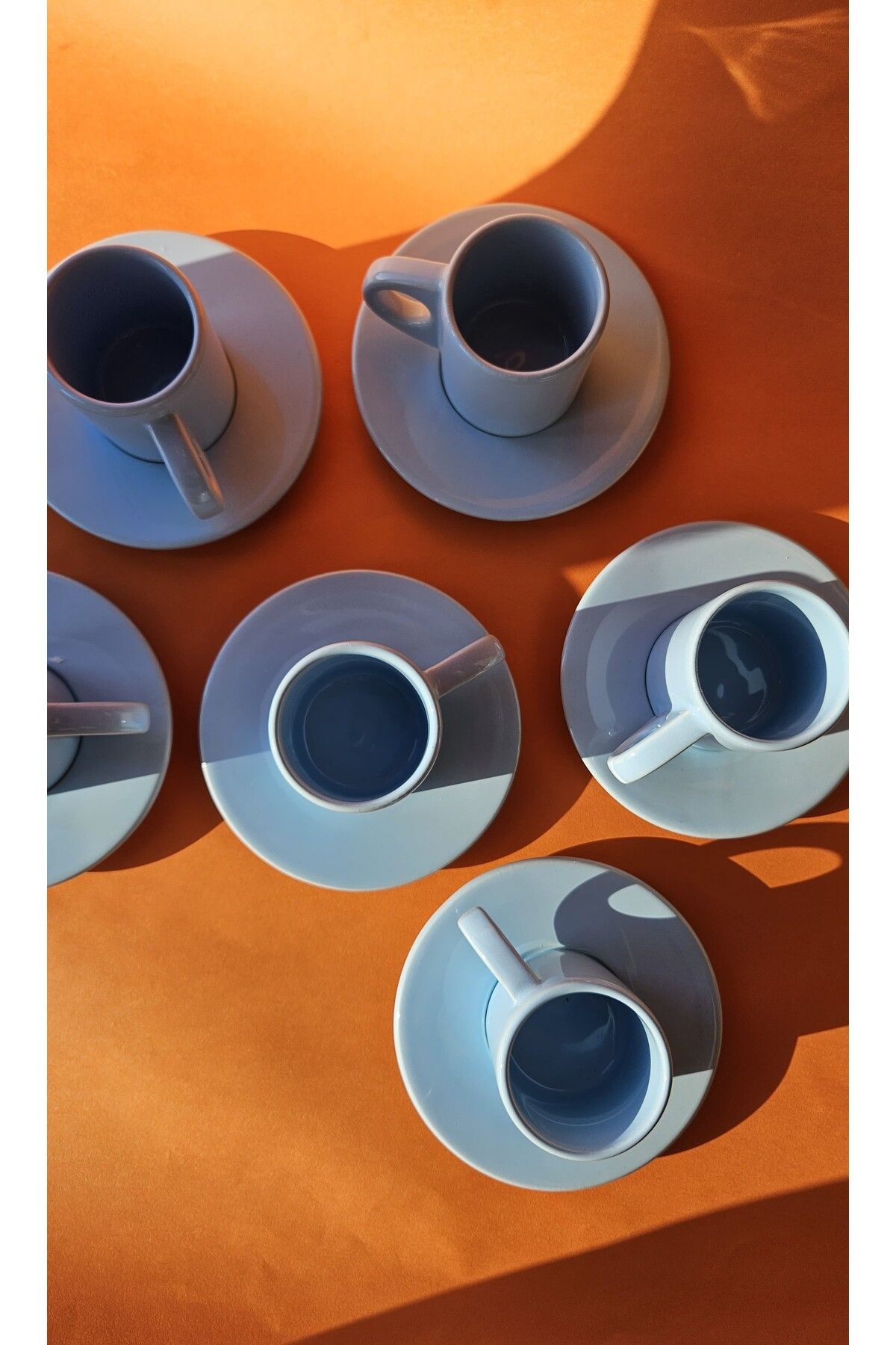 Vess Ceramic Klasik Kulplu Mavi Fincan Takımı 6'lı