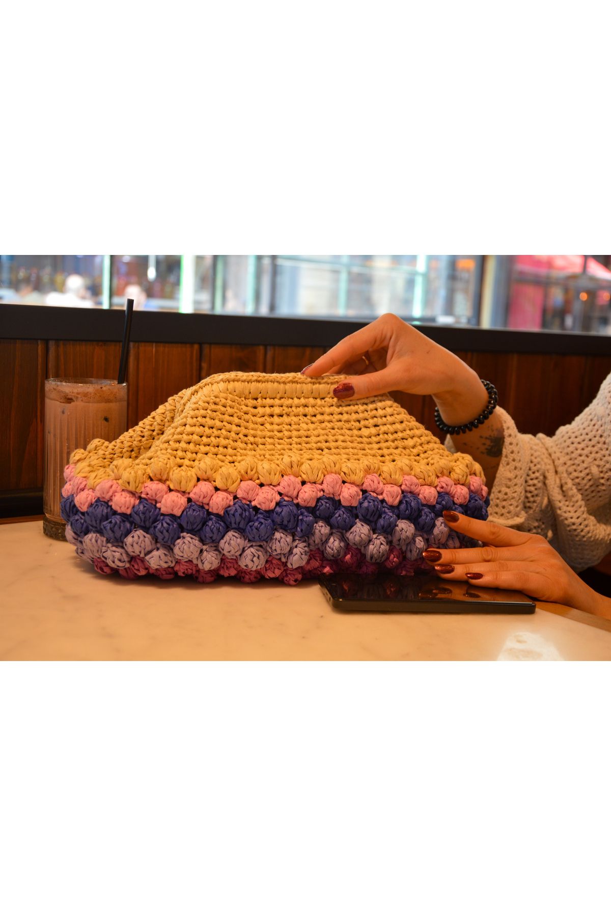 Nova and co Premium Rafya Burslu Clutch Çanta