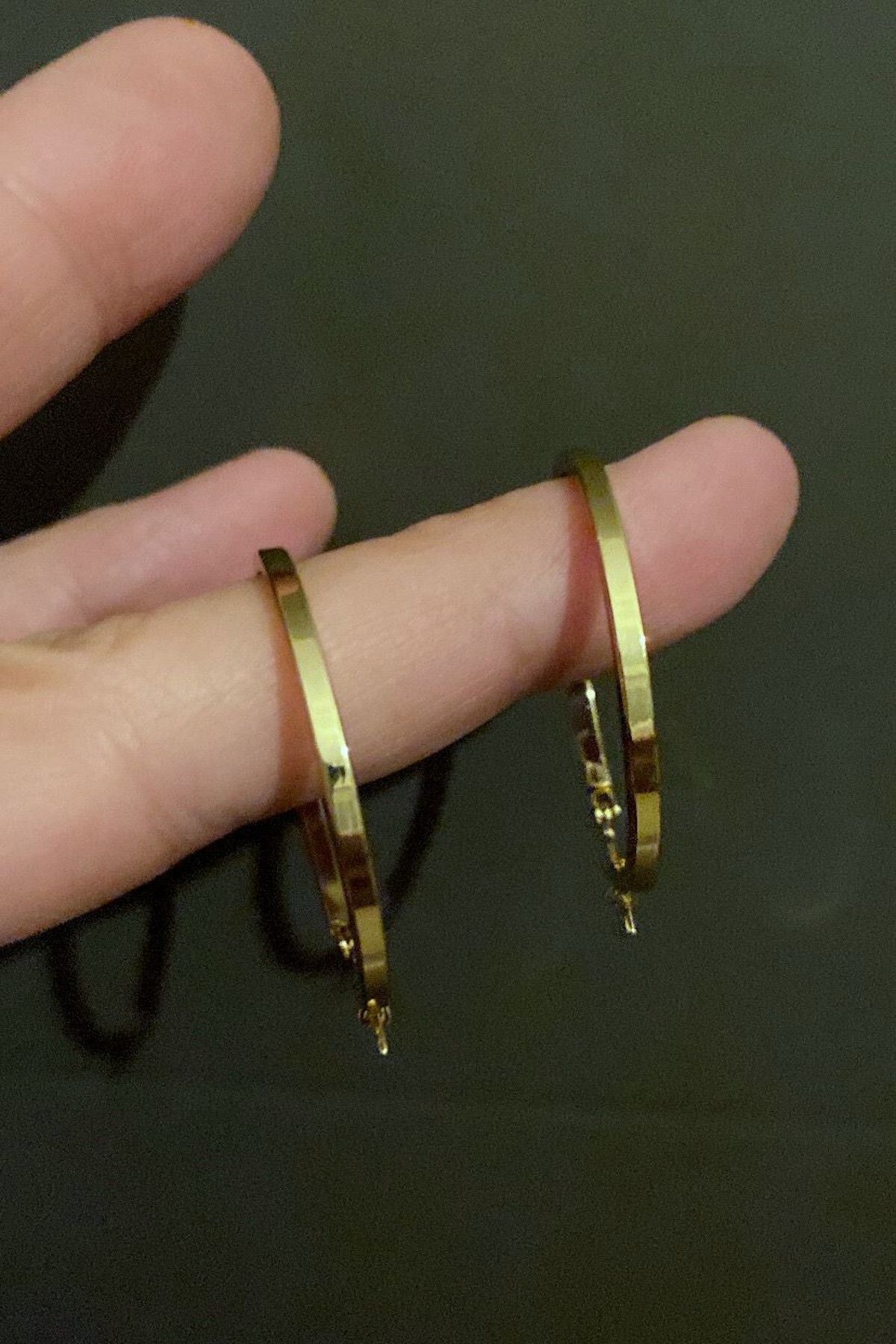 DLK TAKI Çelik Altın Kaplama Kibrit Model Küçük Boy Küpe-(4 cm)