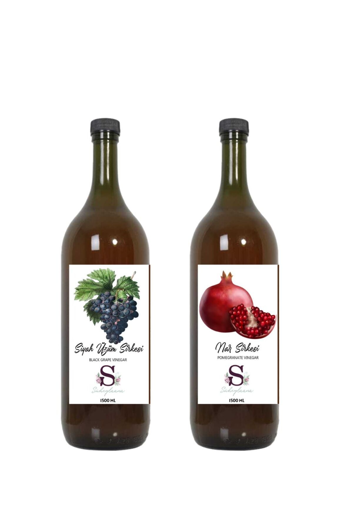 Süheylaana Doğal Siyah Üzüm Sirkesi 1500 Ml - Doğal Nar Sirkesi 1500 Ml