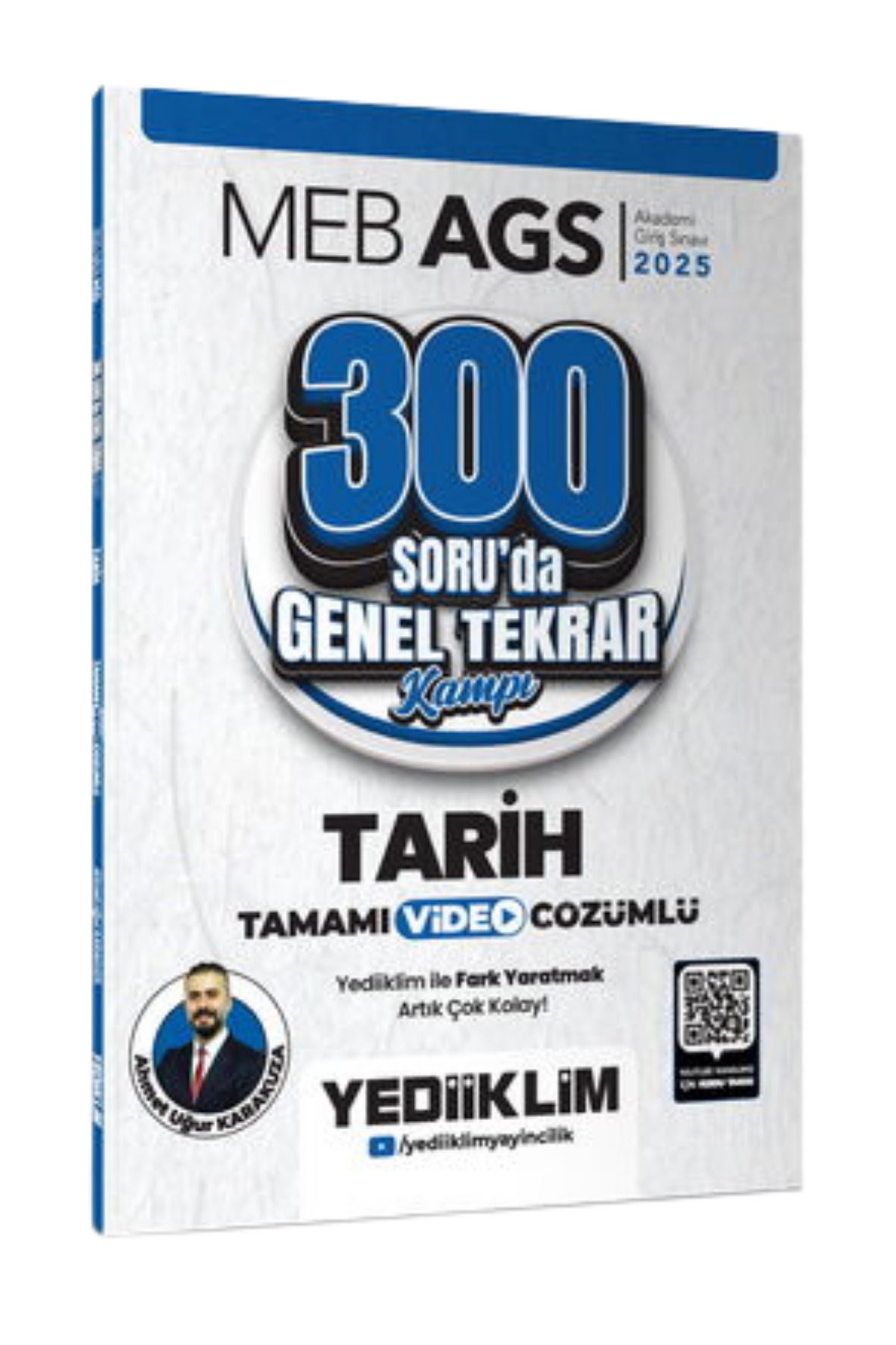 Yediiklim Yayınları 2025 MEB-AGS Tarih 300 Soruda Video Çözümlü Genel Tekrar Kampı