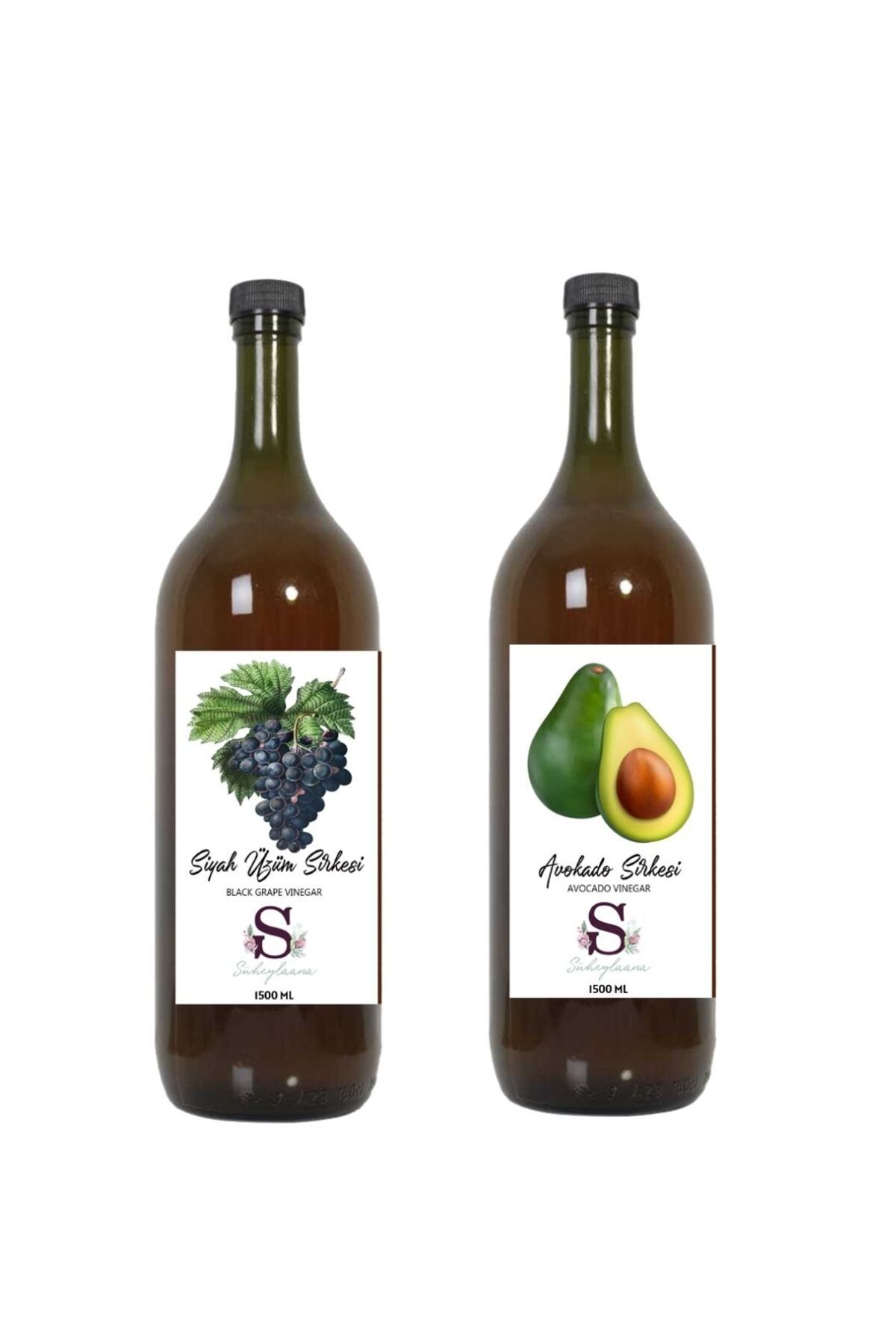Süheylaana Doğal Siyah Üzüm Sirkesi 1500 Ml - Doğal Avokado Sirkesi 1500 Ml