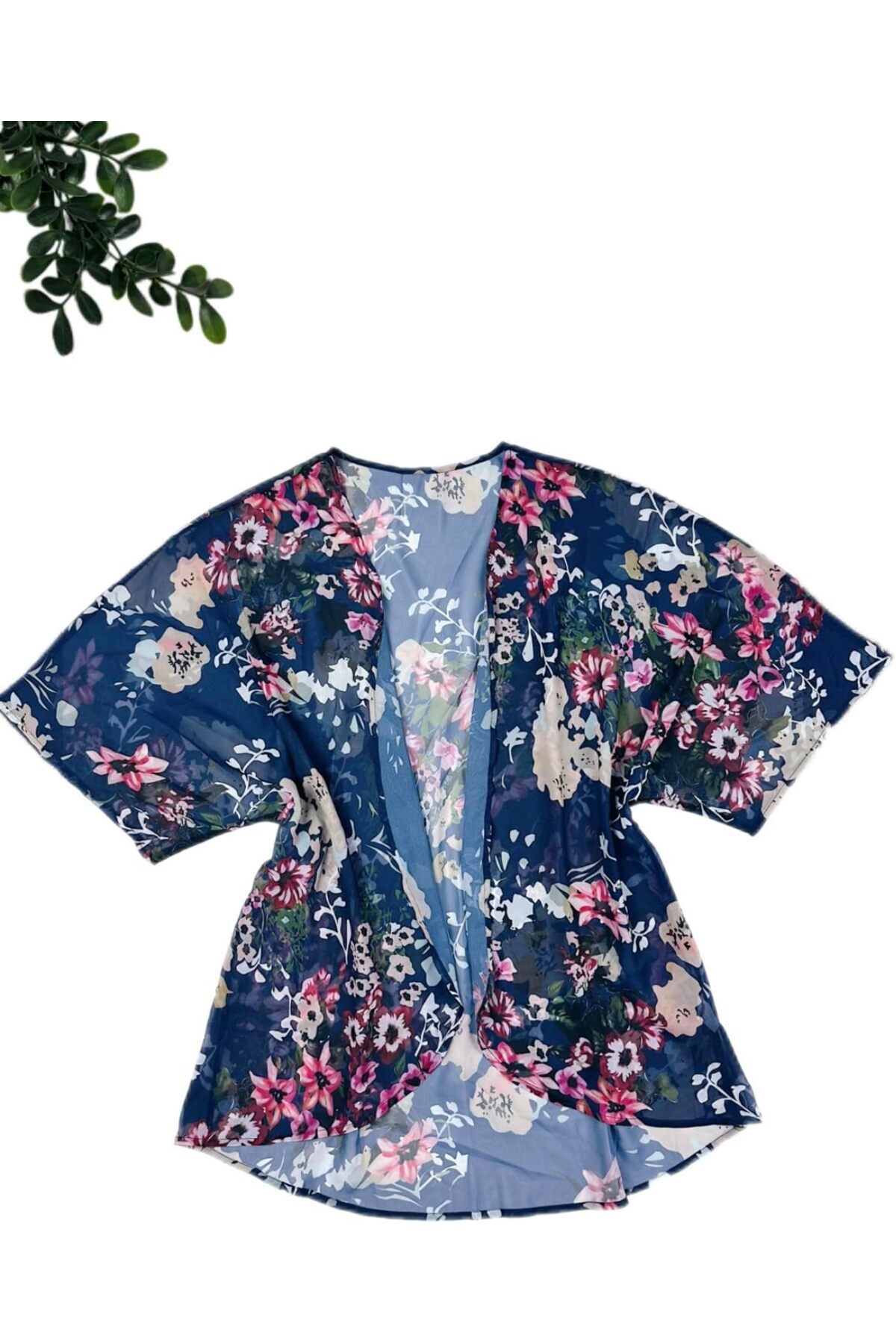 كارديجان كيمونو صيفي طويل فضفاض للنساء بتصميم شيفون بوهو مزهر من بونكا