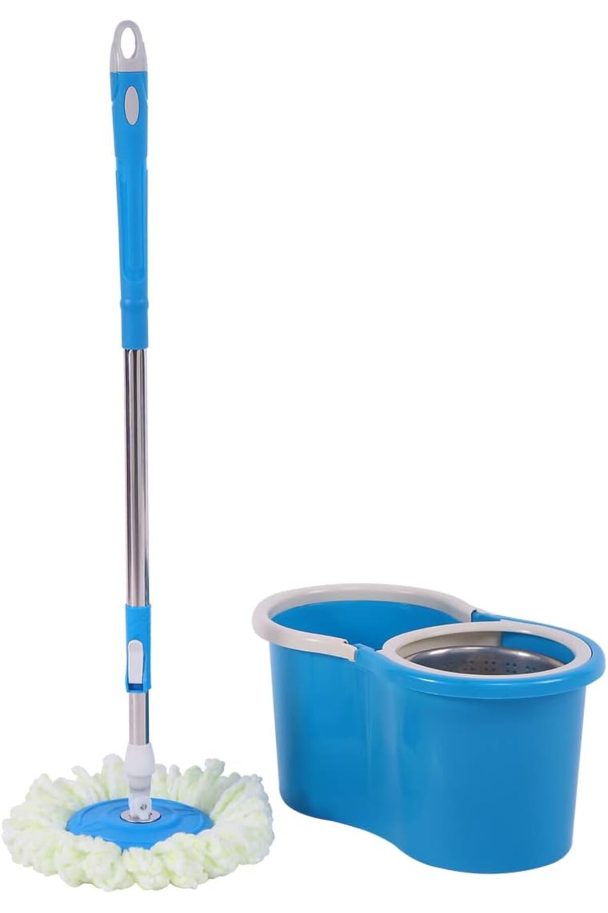 مجموعة تنظيف ممسحة ودلو دوار من (أزرق)