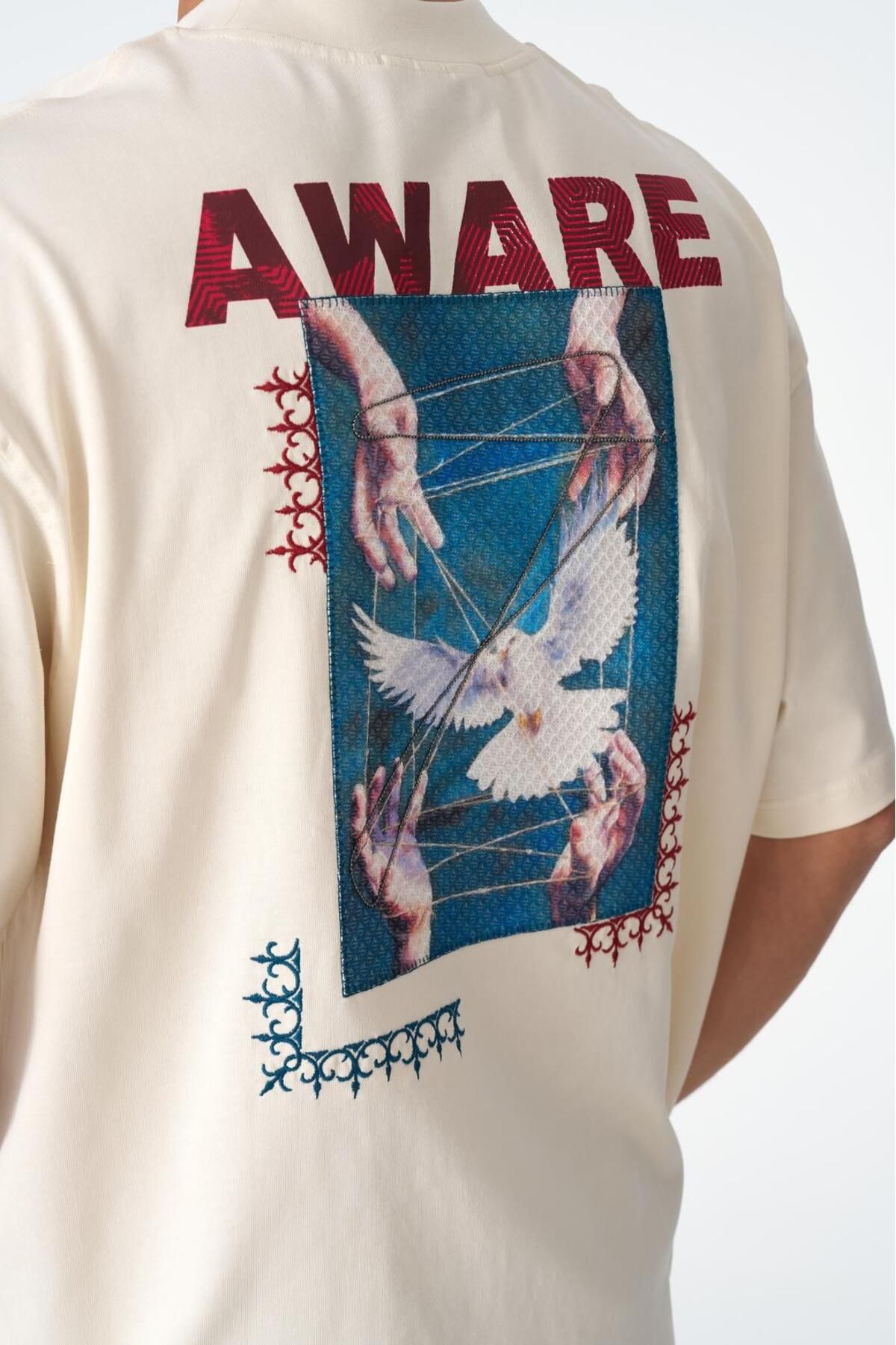 CANMODA Aware Oversize Tişört - Taş