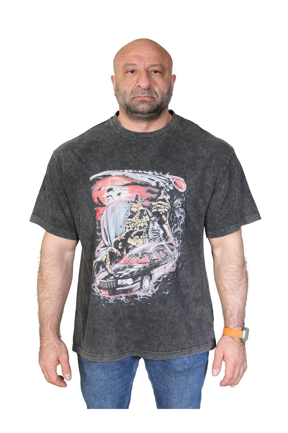 Muu Legacy SKULL ANGEL DEAT Oversize T-Shirt %100 Pamuk Dijital Baskılı