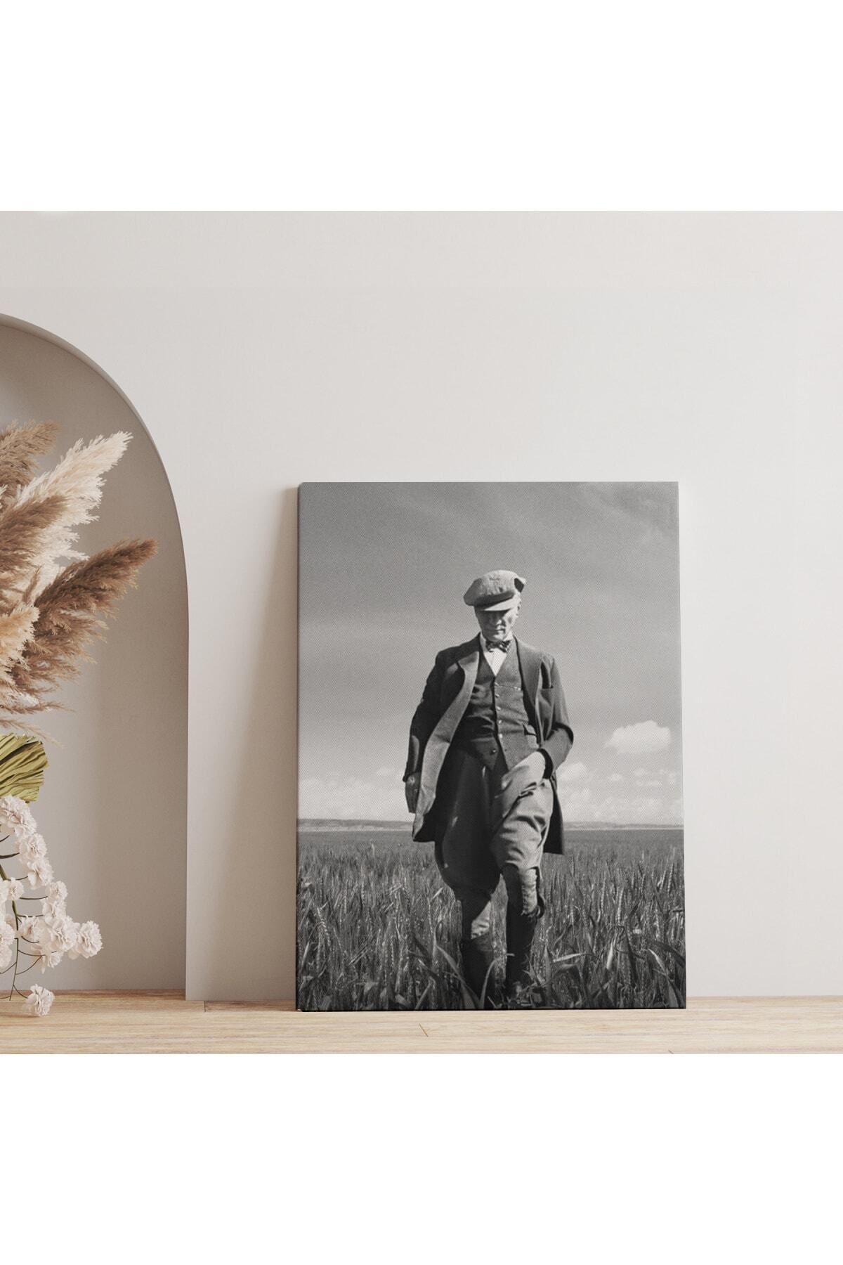KanvasSepeti Atatürk Portre Tablosu Mustafa Kemal Atatürk Dikdörtgen Dekoratif Kanvas Tablo