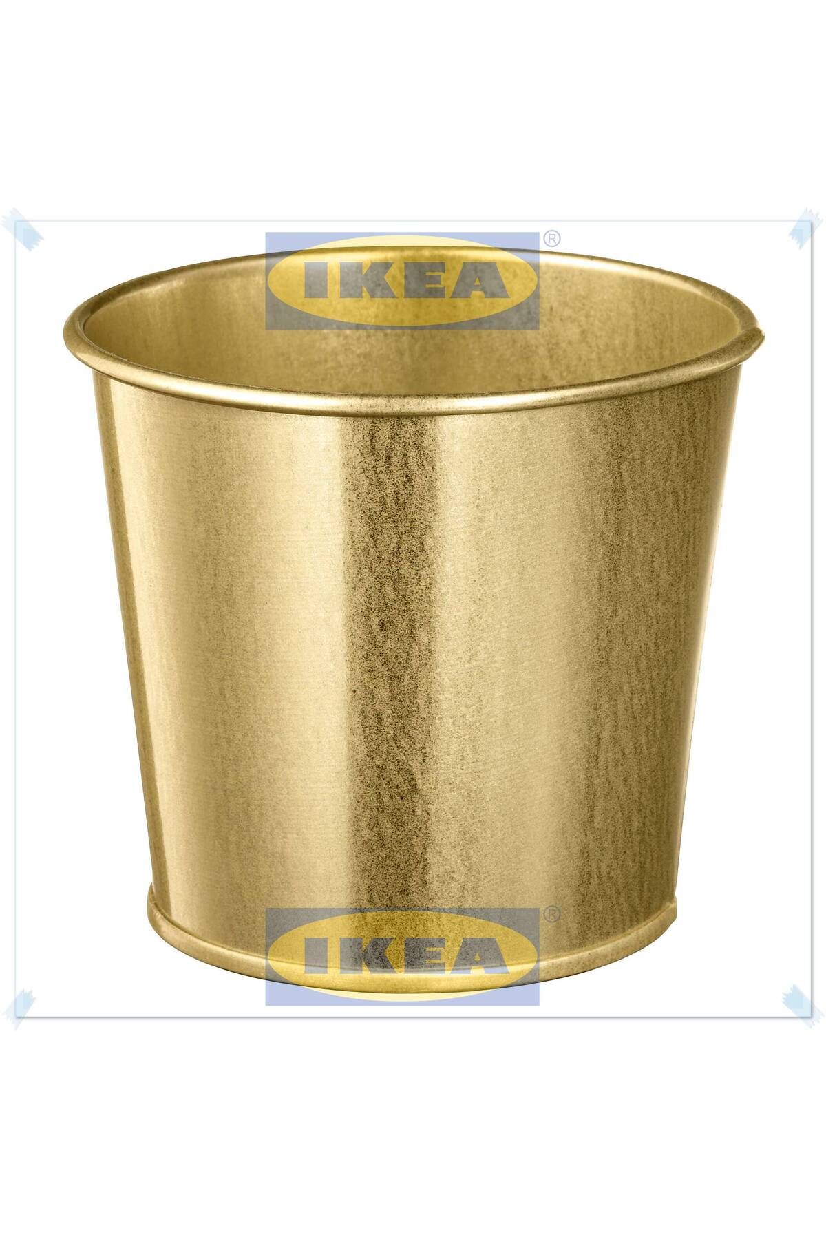 IKEA Daidai Altın Rengi Çelik Saksı, Çap: 9 cm