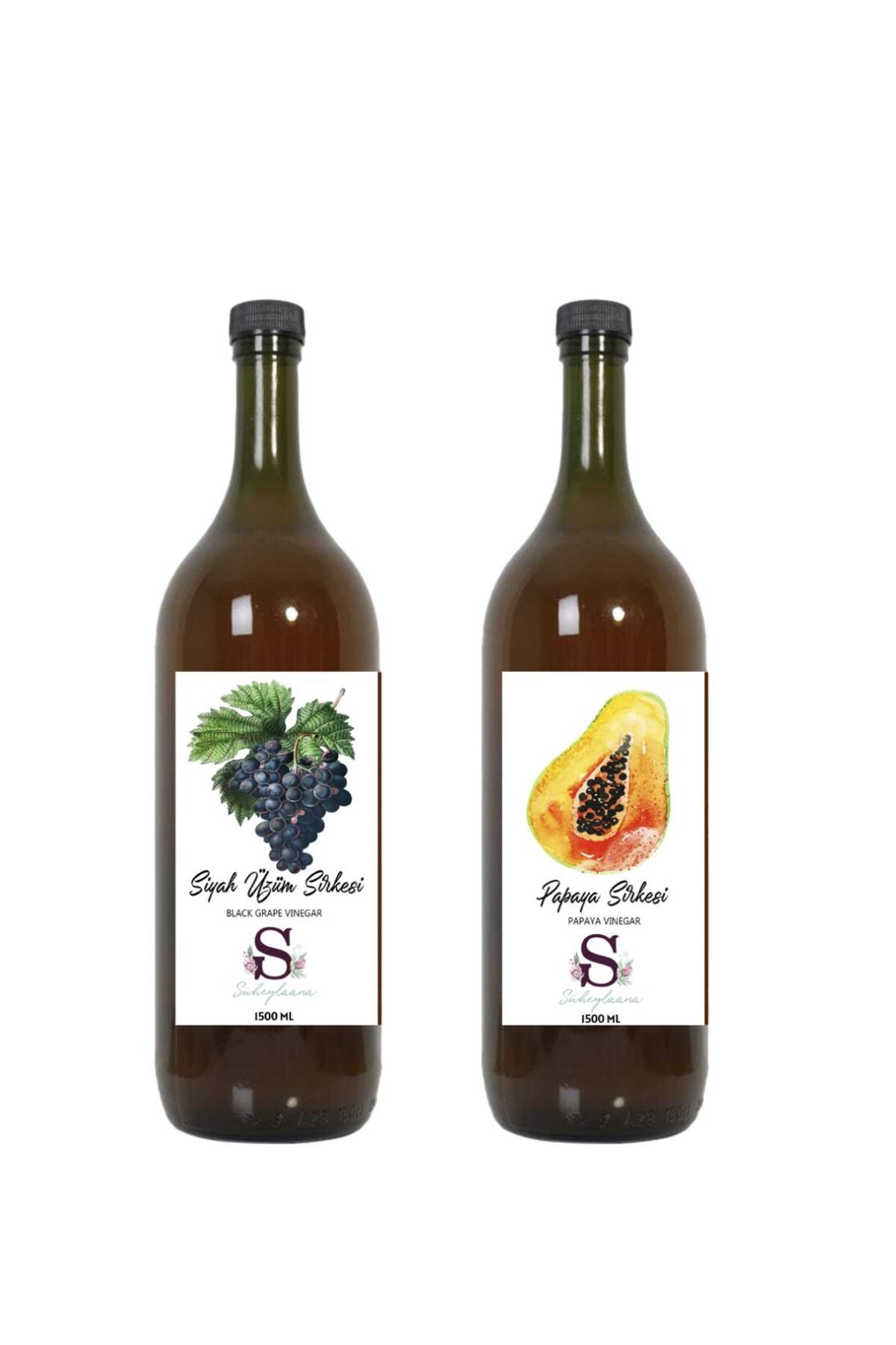 Süheylaana Doğal Siyah Üzüm Sirkesi 1500 Ml - Doğal Papaya Sirkesi 1500 Ml
