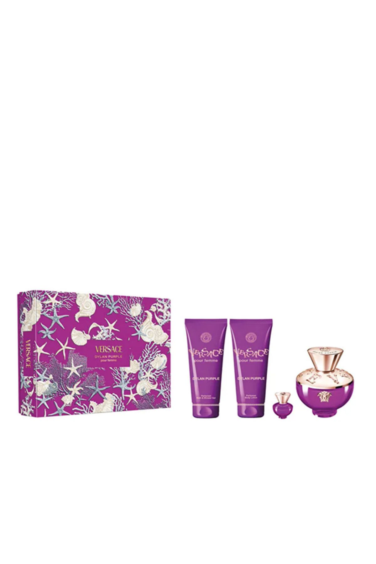 Versace Dylan Purple EDP Spring Set 25 100ML Shower Gel 100 ML Body Lotion 100 ML GWP 5ML