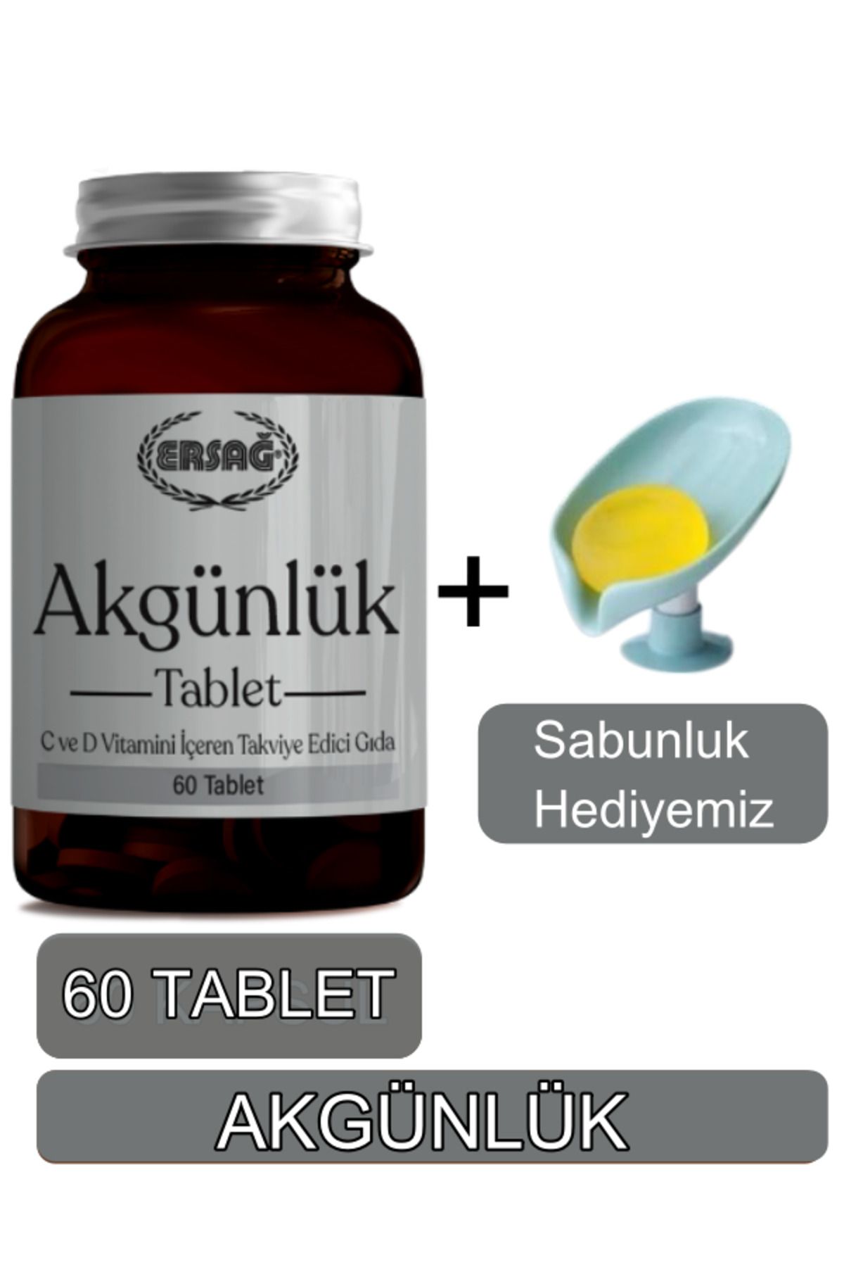 Ersağ Akgünlük Tablet Takviye Edici Gıda - Sabunluk Hediyemiz 4043-1