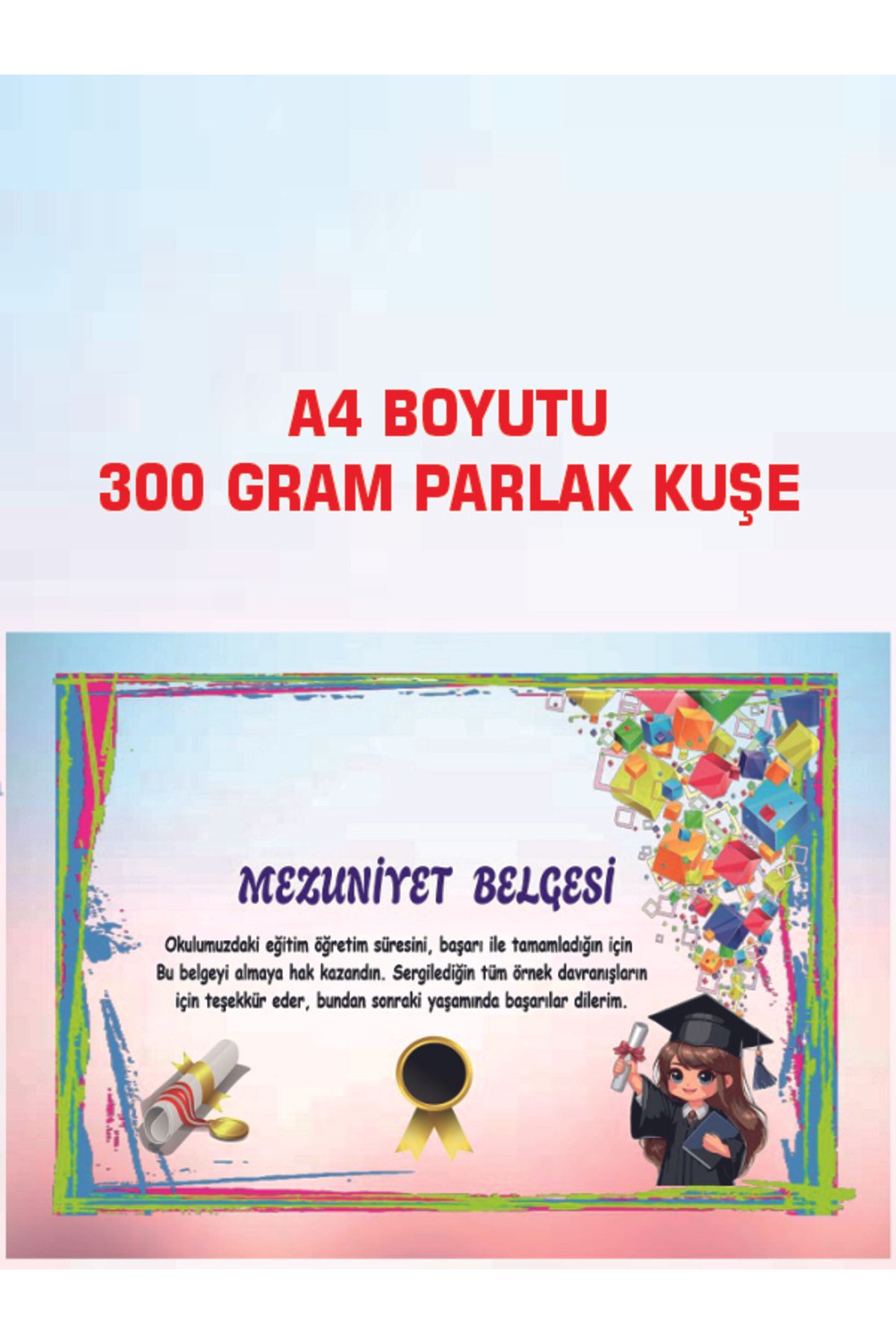 Okul Materyali MEZUNİYET BELGESİ 20 ADET