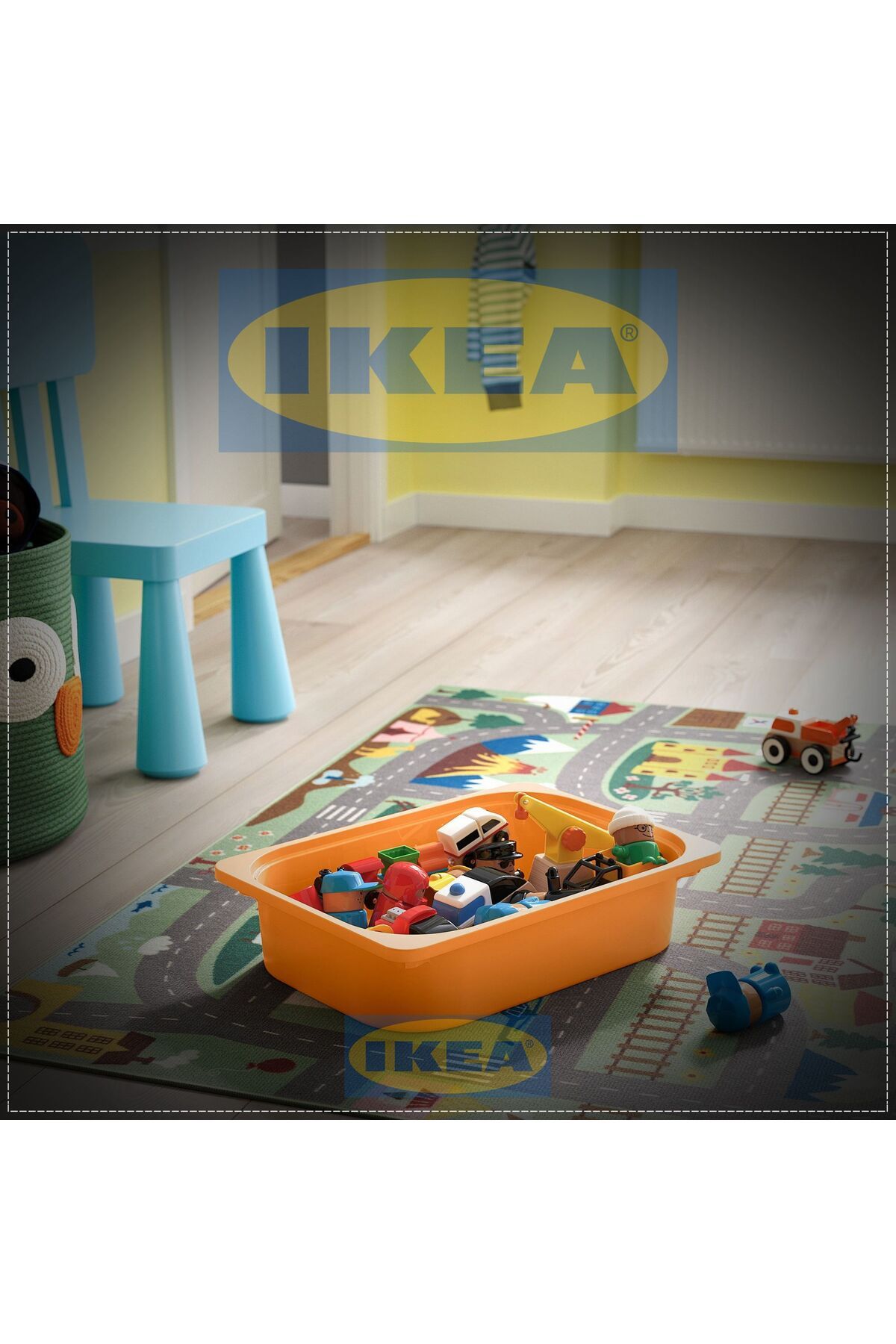 IKEA Trofast Oyuncak Saklama Kutusu, Açık Turuncu, 42x30x10 cm
