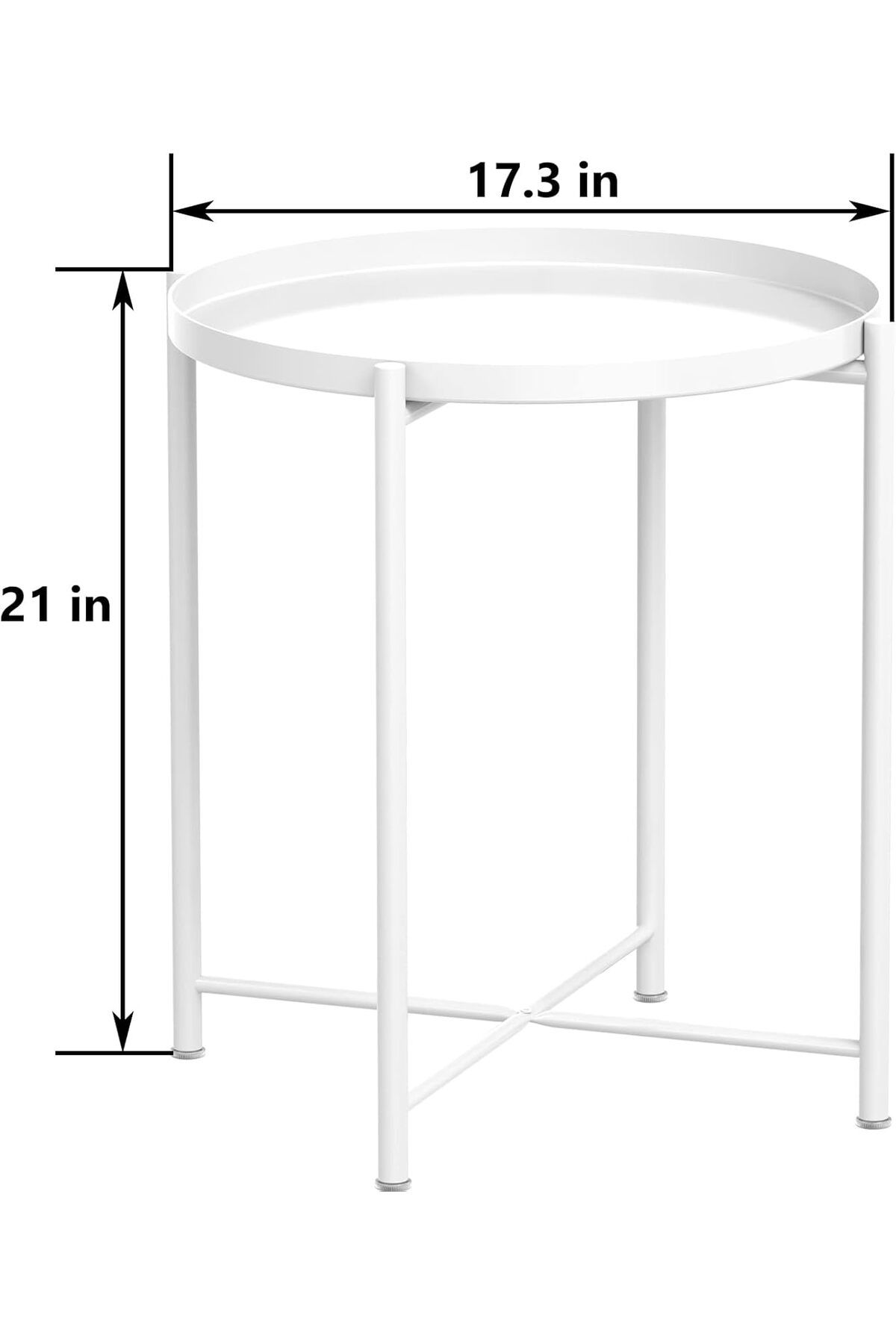 BUNCA-Metal folding side table, small round side table, sofa table, rust-proof coffee table 6