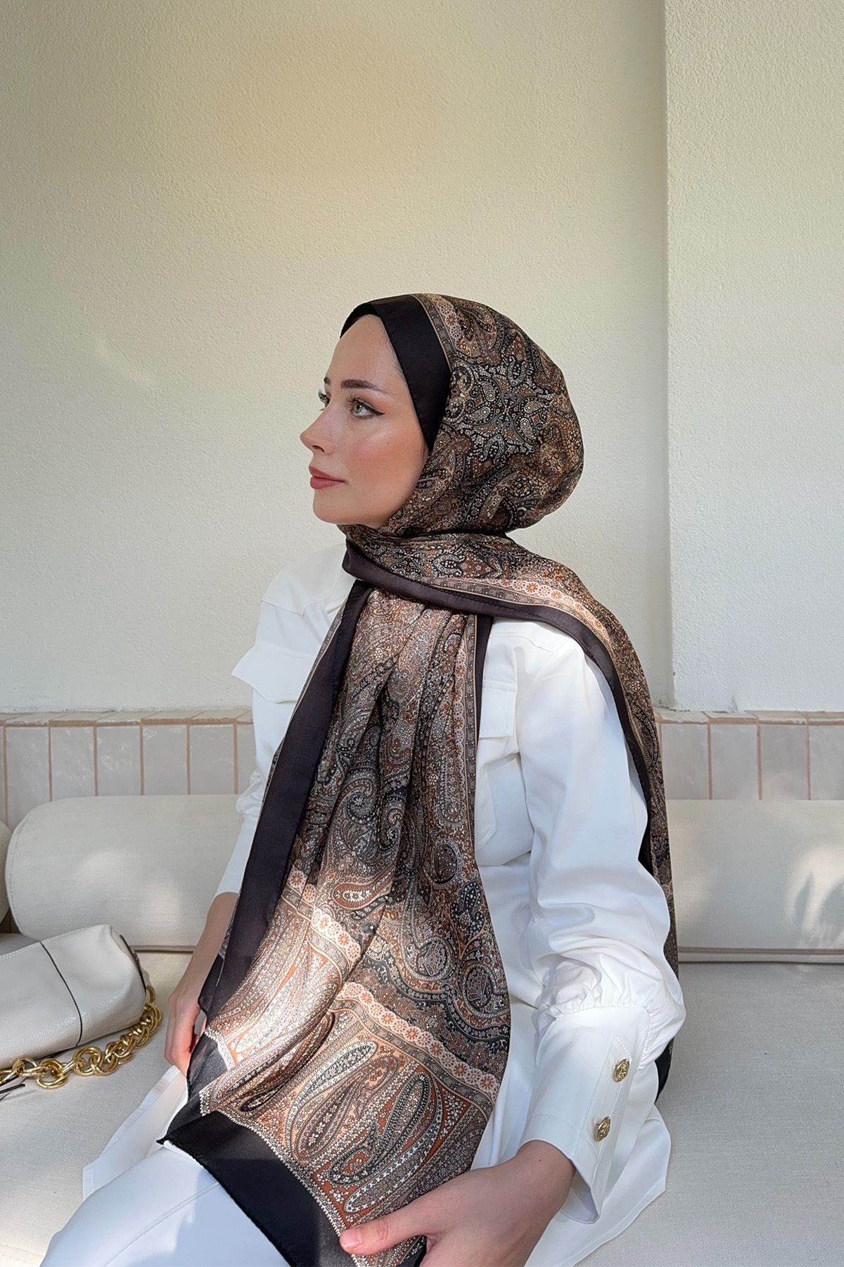 ARMANDA Retro Desen Etnik Vual Vintage Şal