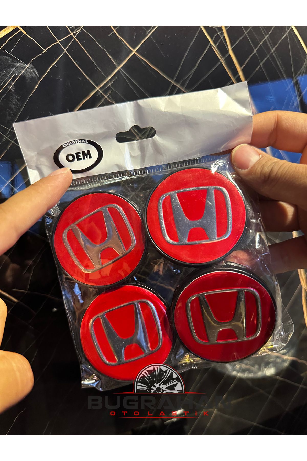 OEM Honda Kırmızı Jant Göbeği Şeffaf Paketli 58 Mm Dış 54,5 İç