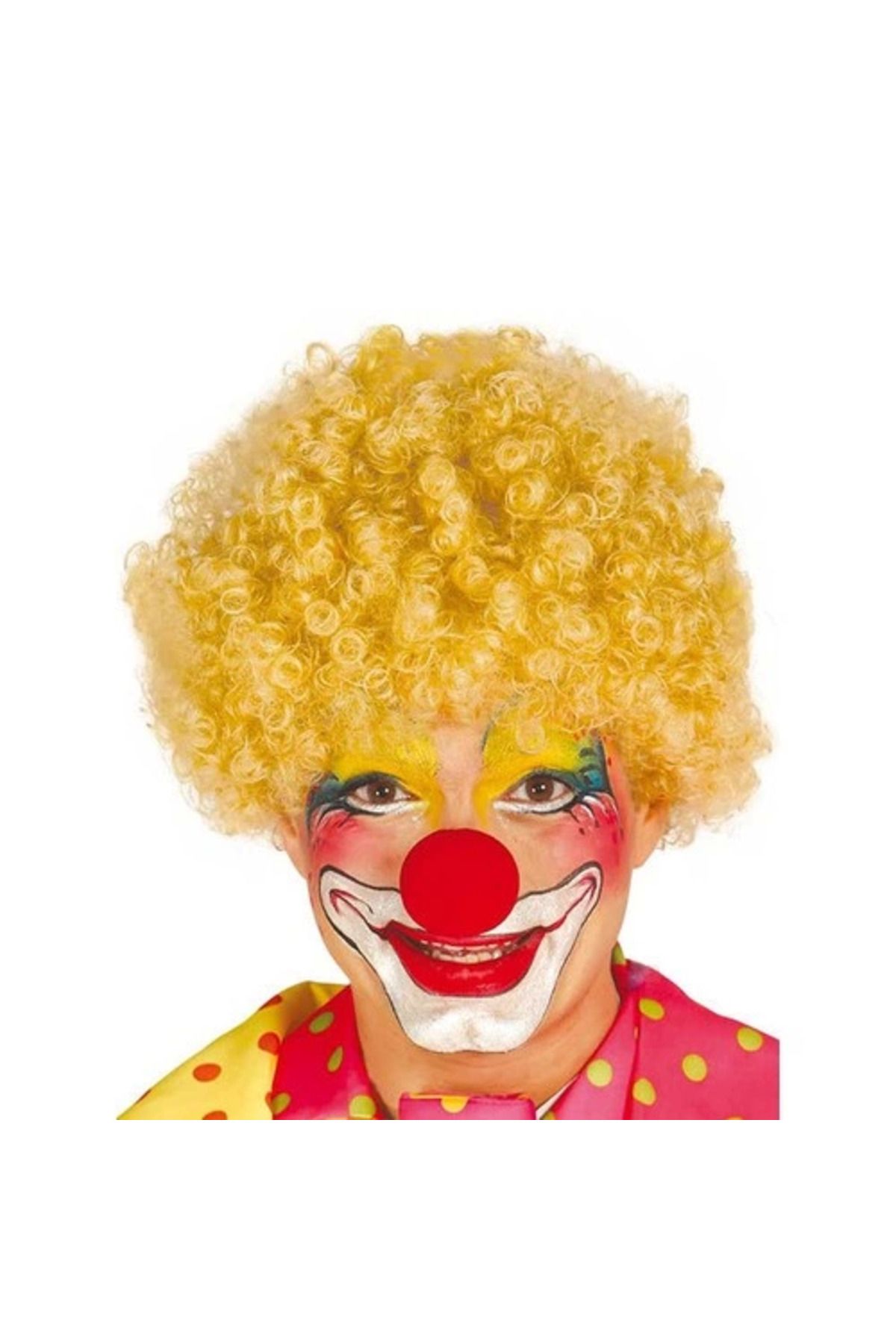 KAKTÜS JACK Sarı Renk Kıvırcık Afro Palyaço Seti