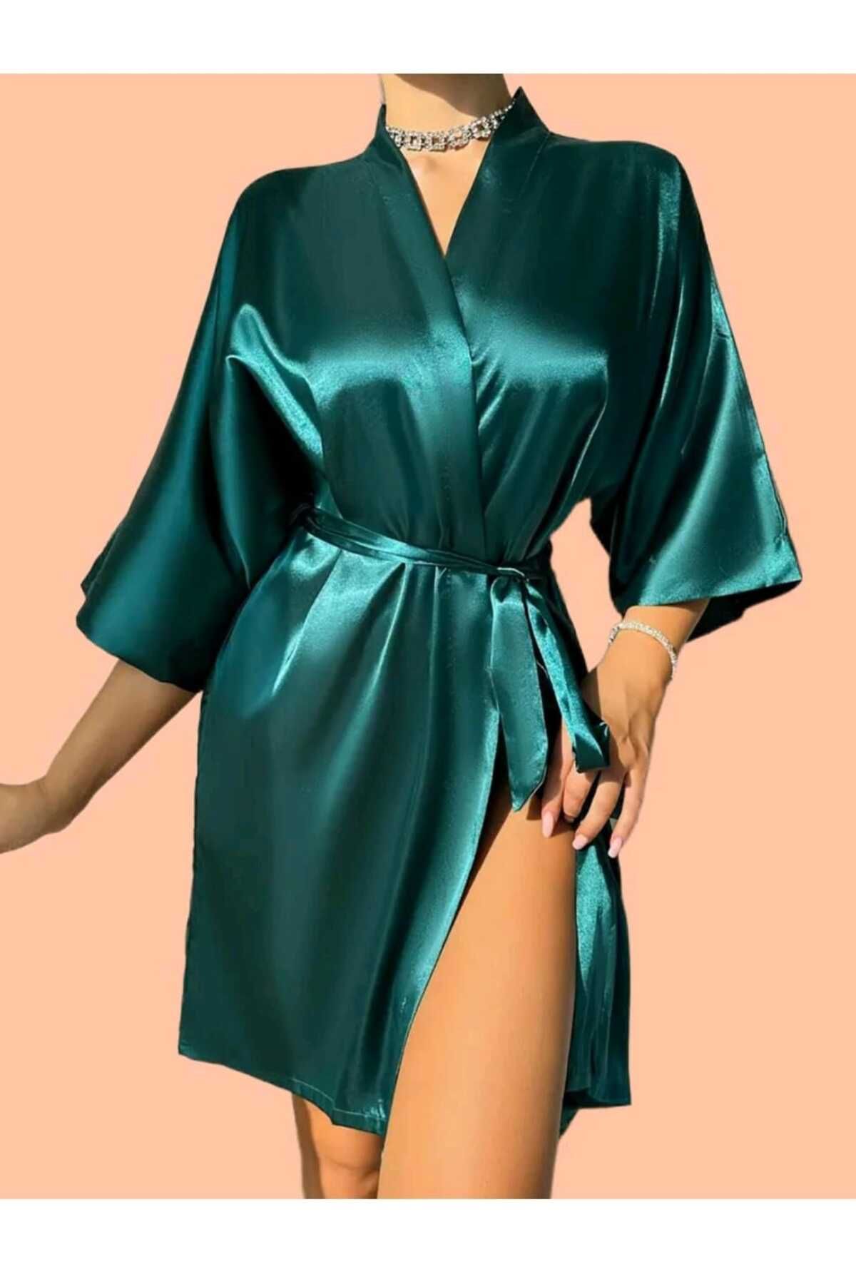 ARB Saten Sabahlık Gecelik Bride Sabahlık Gelin Nedime Gecelik STANDART OVERSİZE