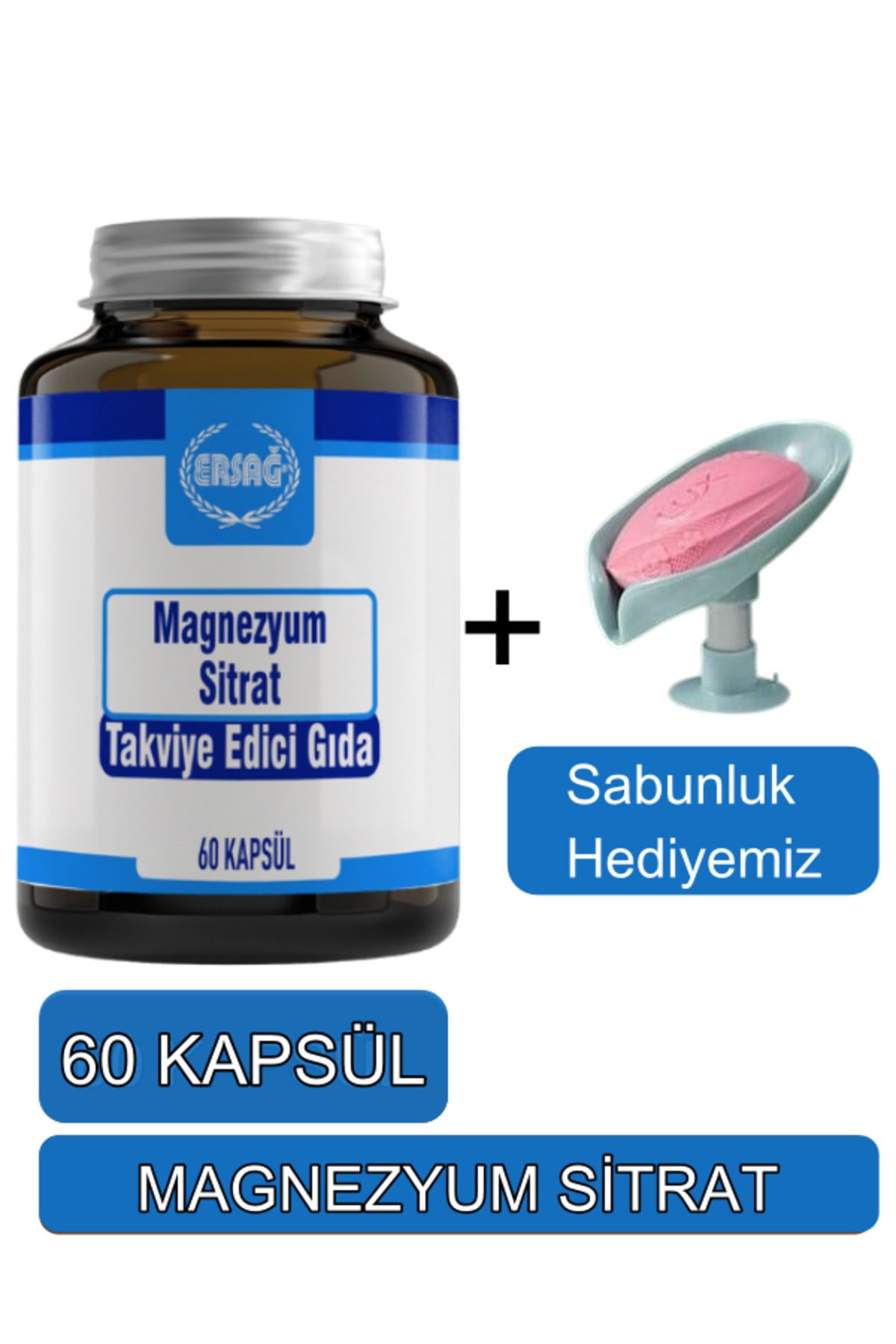 Ersağ Magnezyum Sitrat Takviye Edici Gıda - Sabunluk Hediyemiz 2097-36