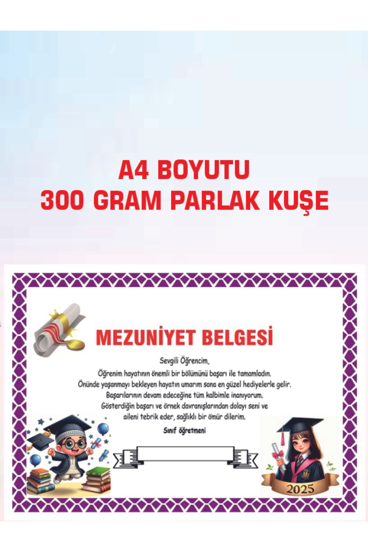Okul Materyali MEZUNİYET BELGESİ 20 ADET