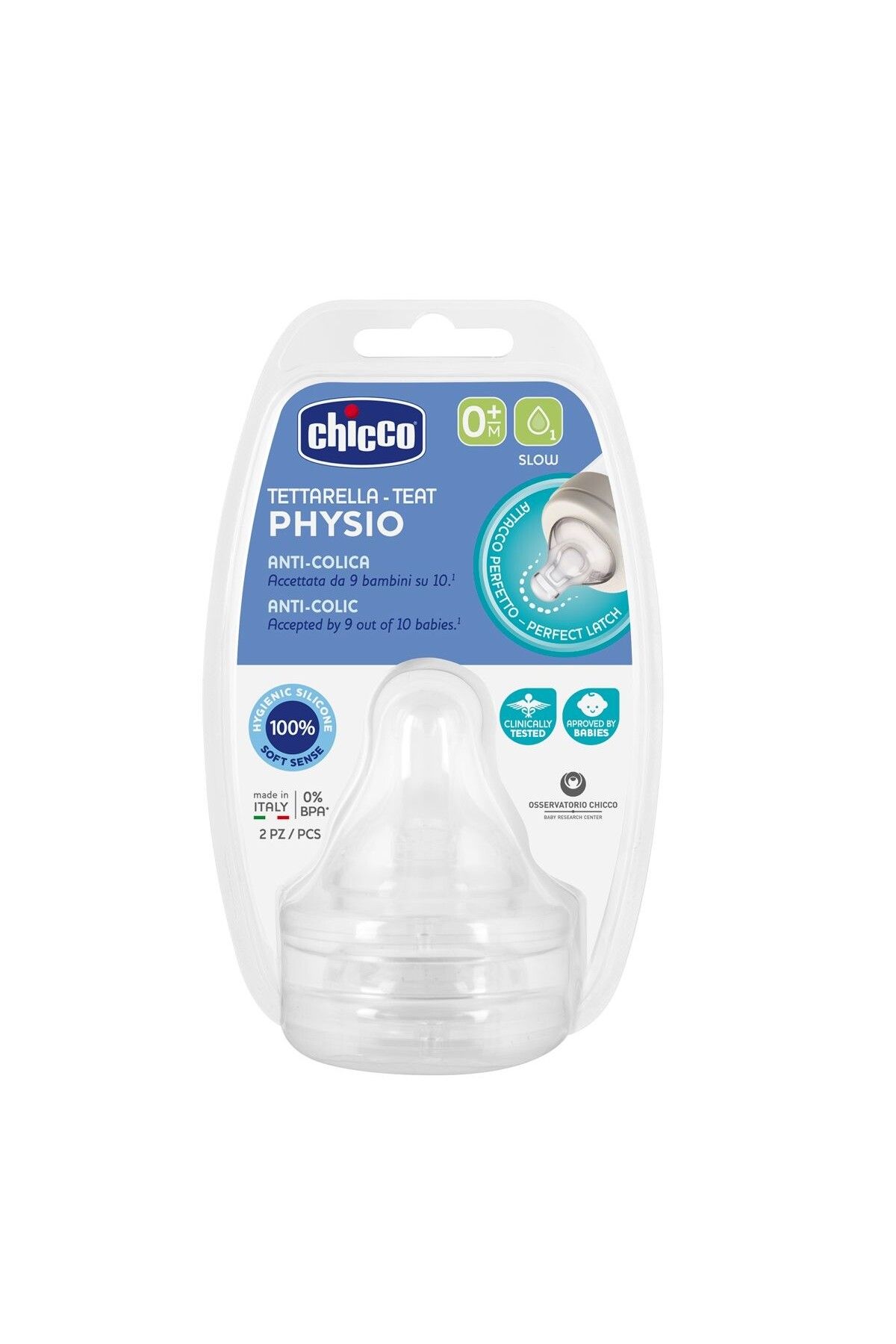 CPU ELEKTRONİK Chicco Wellbeing Silikon 2'li Biberon Emziği 0 ay+