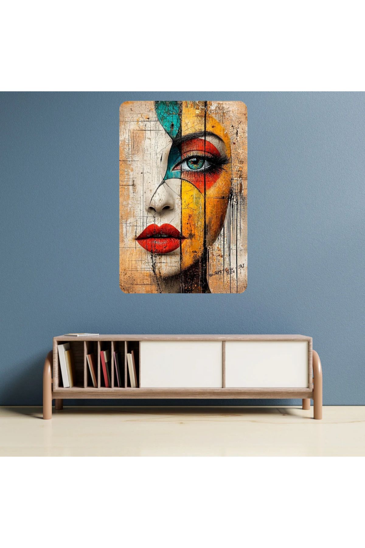 STONEVİVEART 50x30cm Büyük Boy Doğal Taş Duvar Tablosu