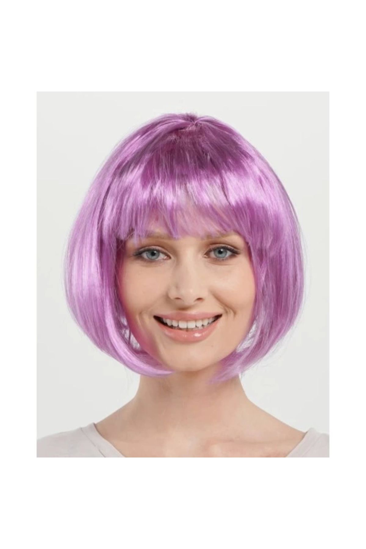 KAKTÜS JACK Düz Kesim Küt Parti Peruğu Rose Pembe